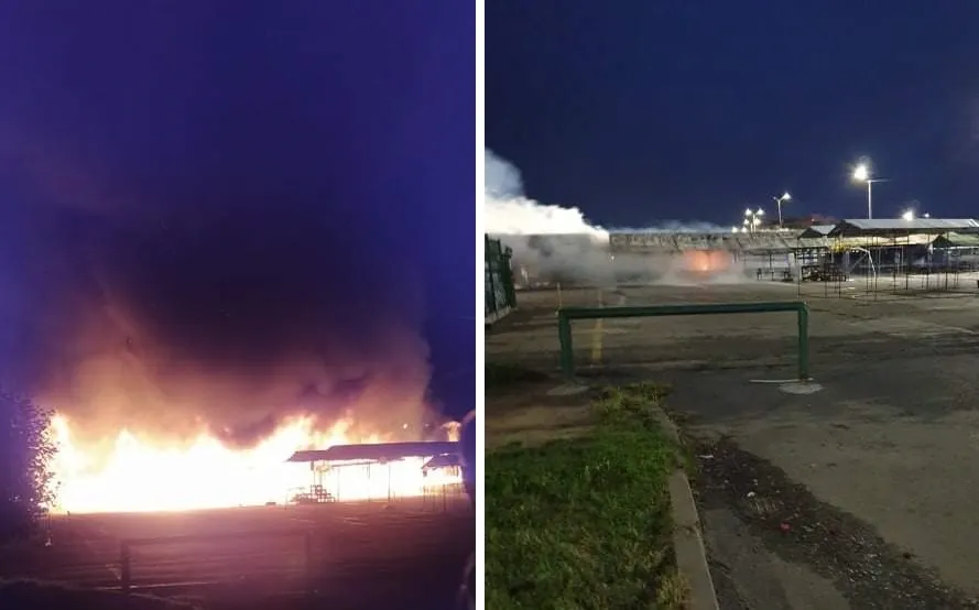 Gaisras Šilainių turguje