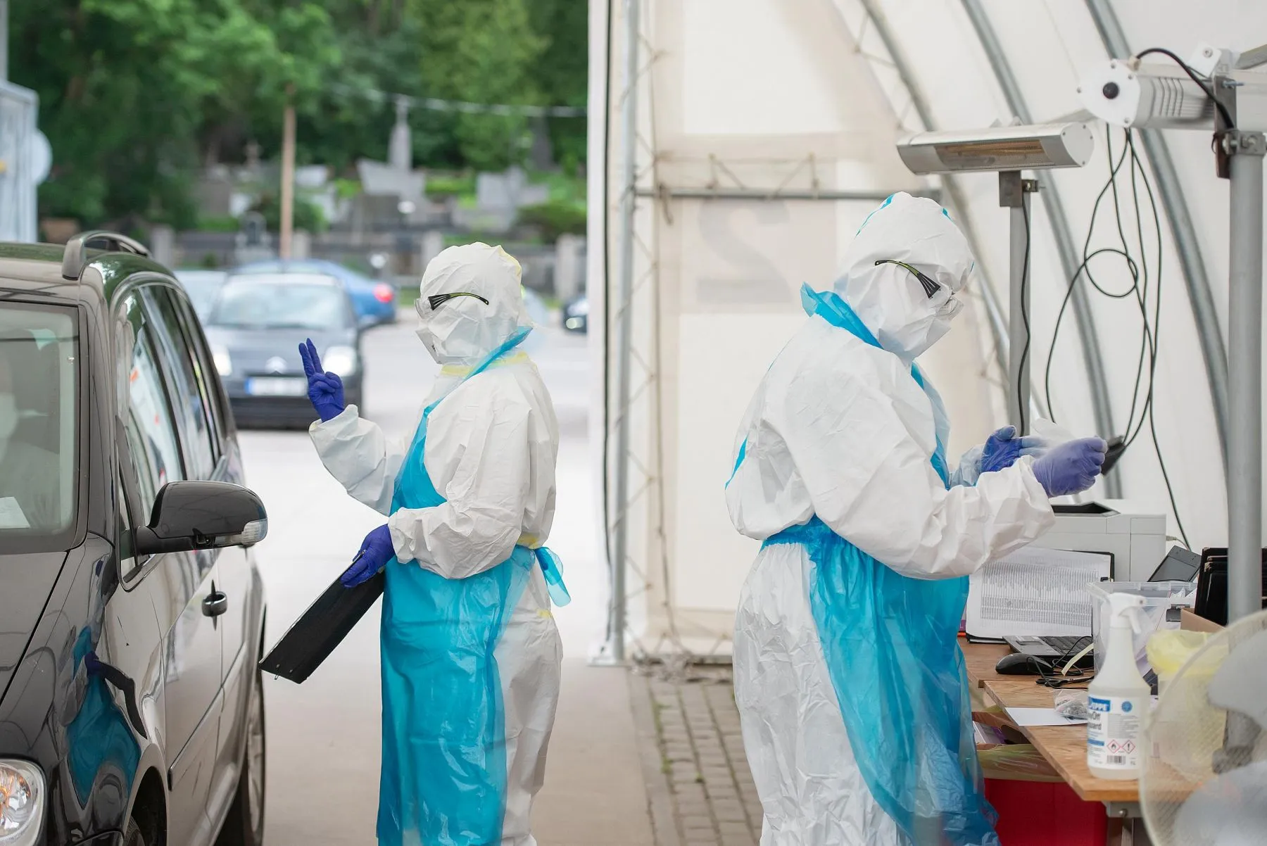 Koronavirusas, mobilus patikros punktas