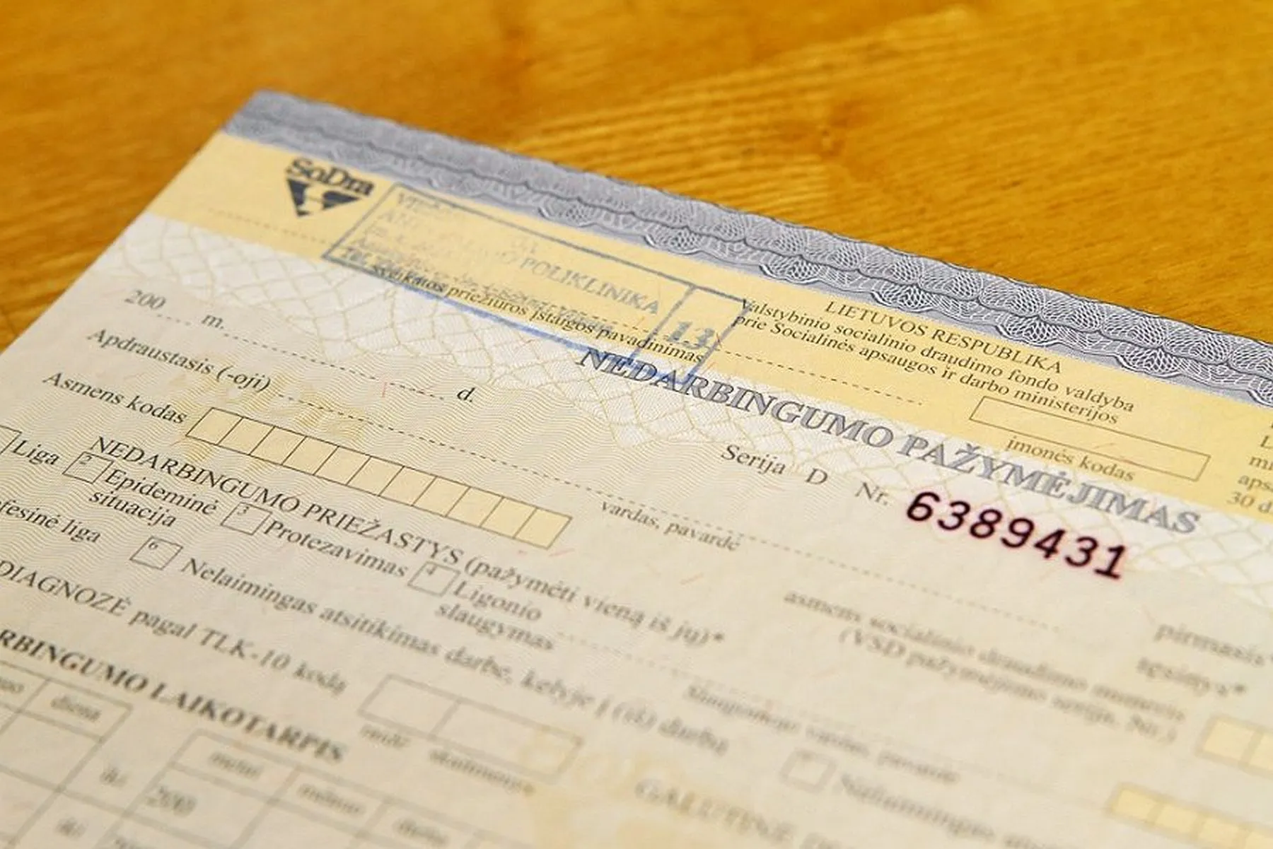 Nedarbingumo pažymėjimas