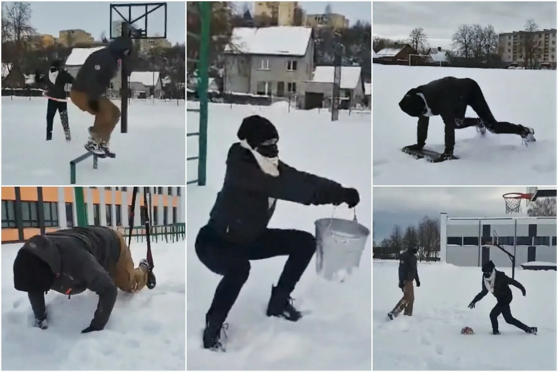 Treniruotės lauke, žiema, sportas