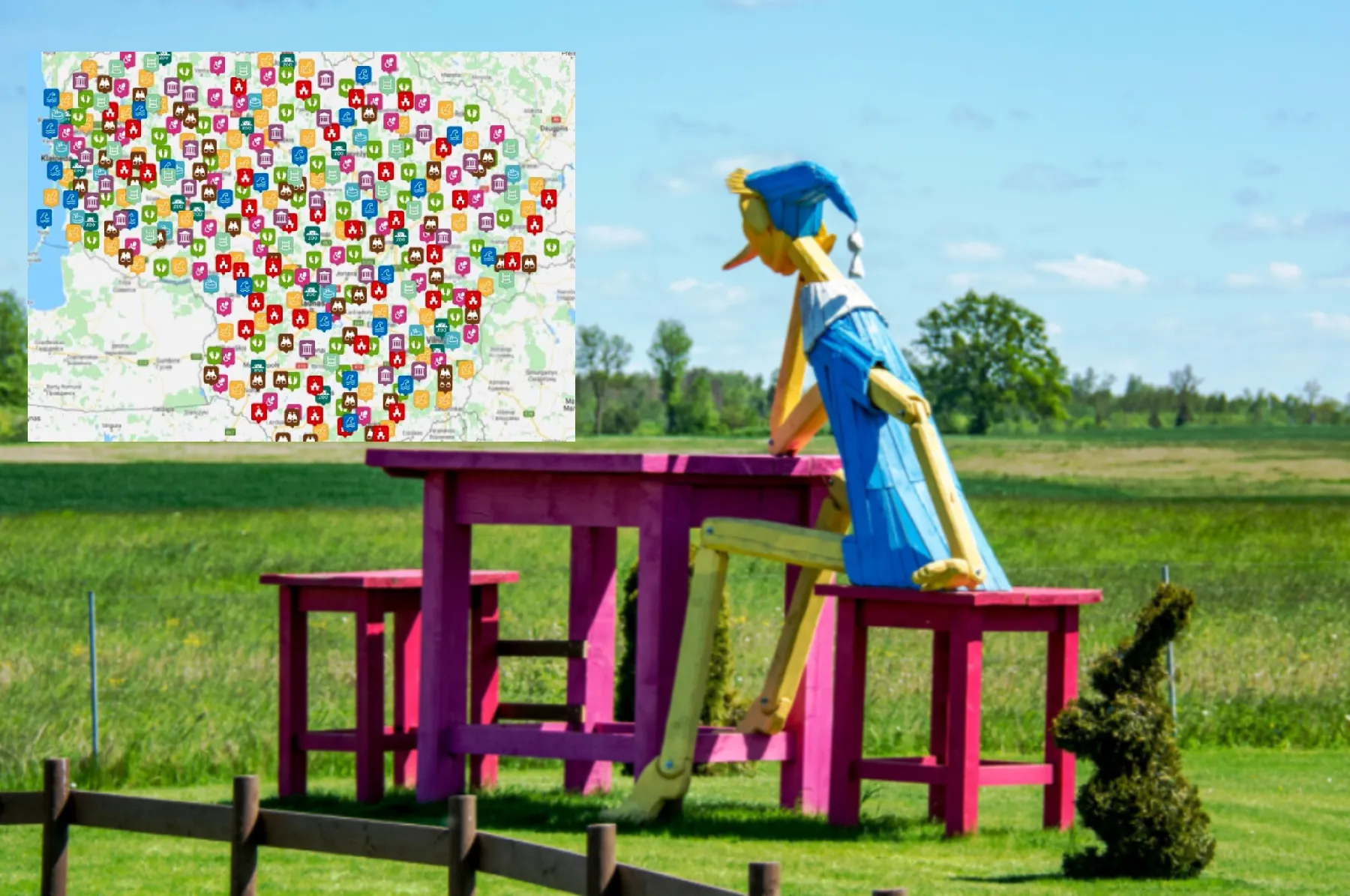 Žemėlapis keliaujantiems su vaikais.