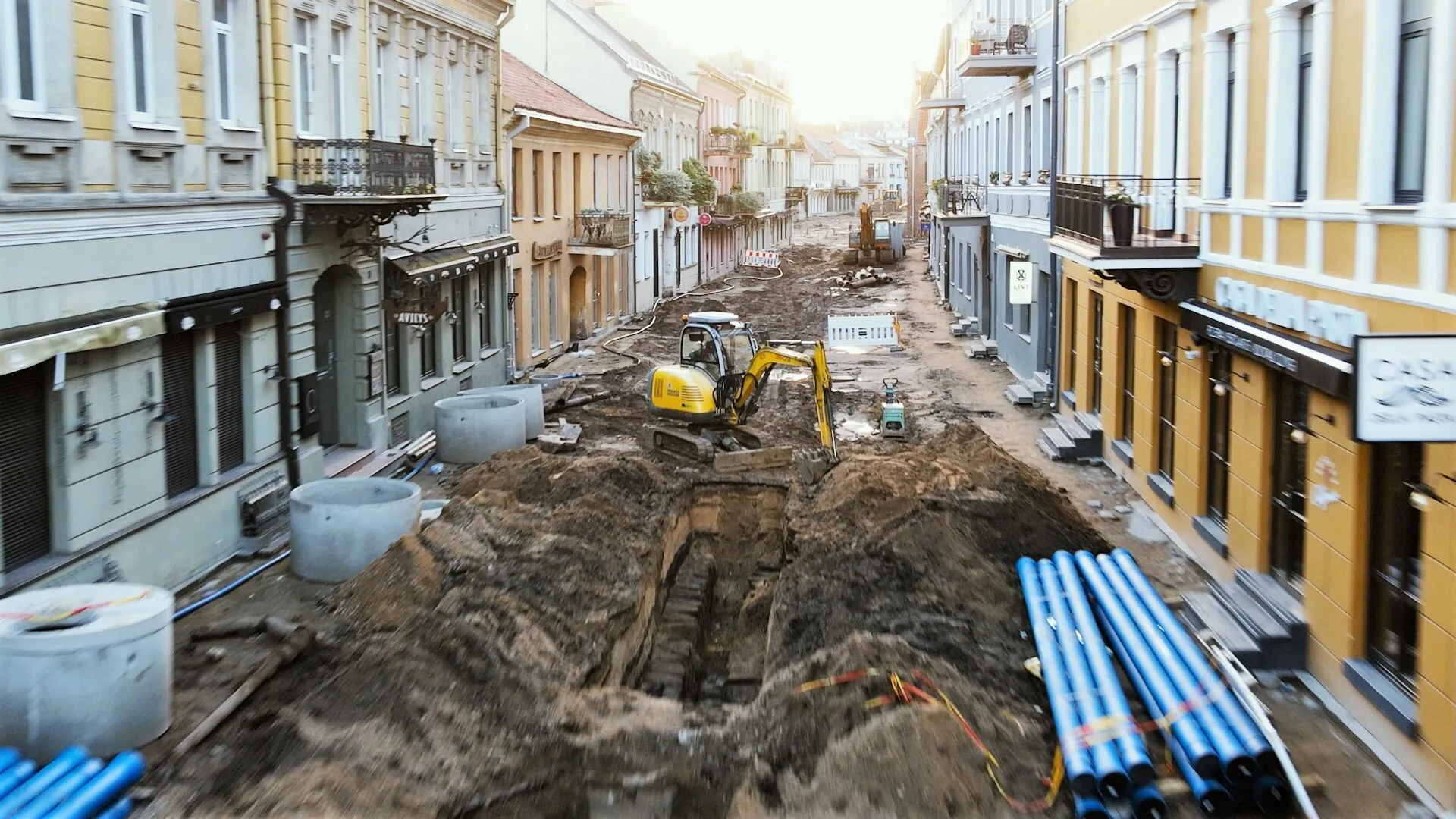 Vilniaus gatvės rekonstrukcija iš viršaus