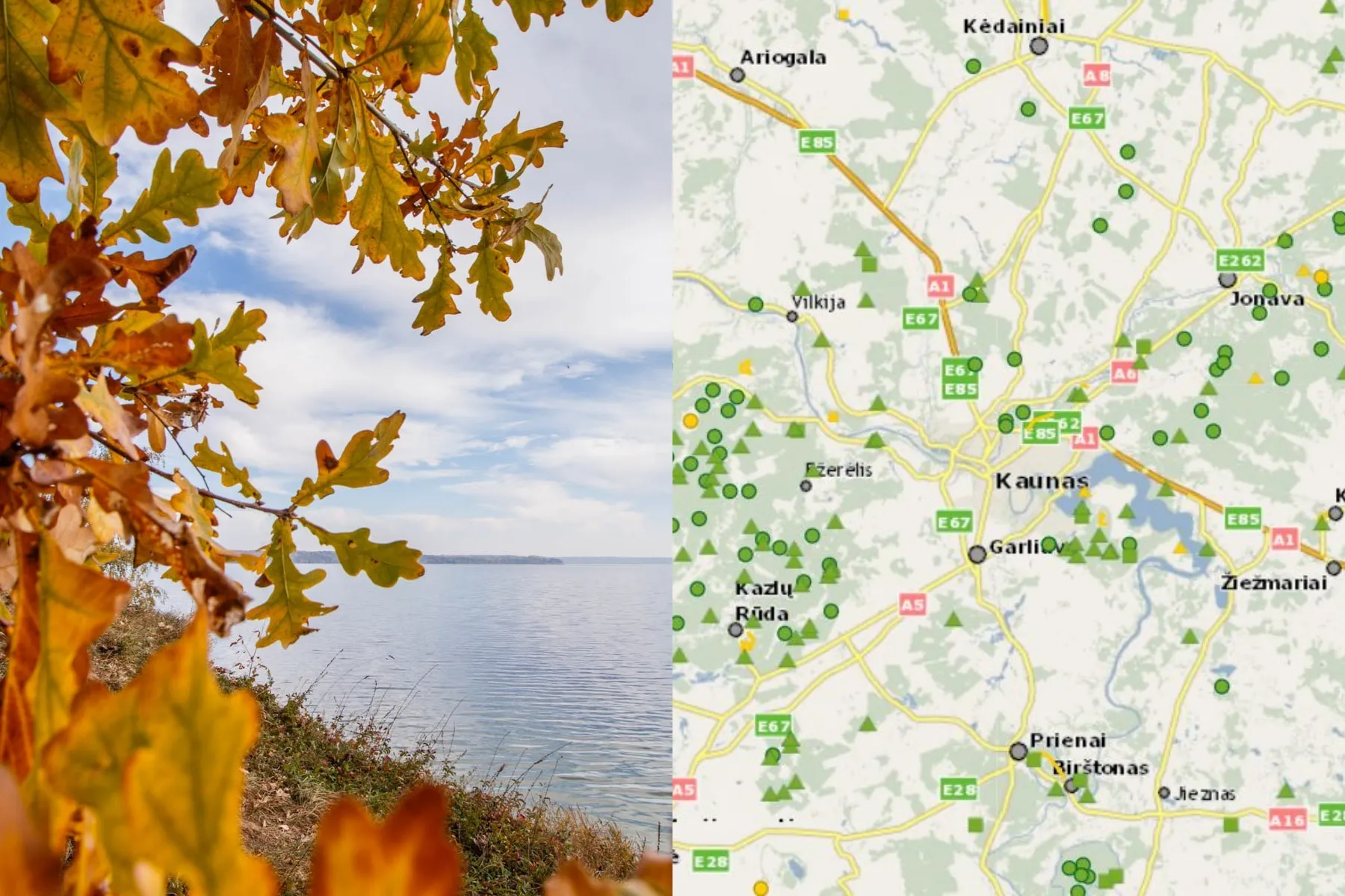 Lietuvos rekreacini objektų žemėlapis