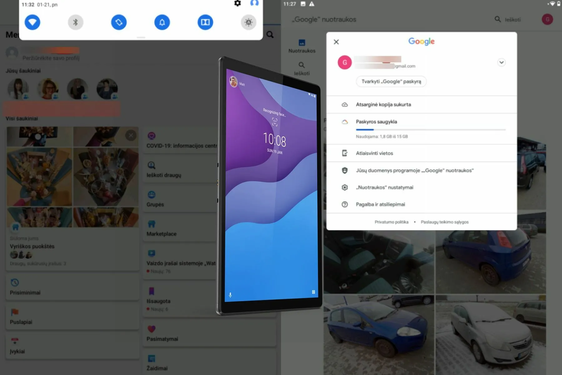Planšetėje likę asmens duomenys