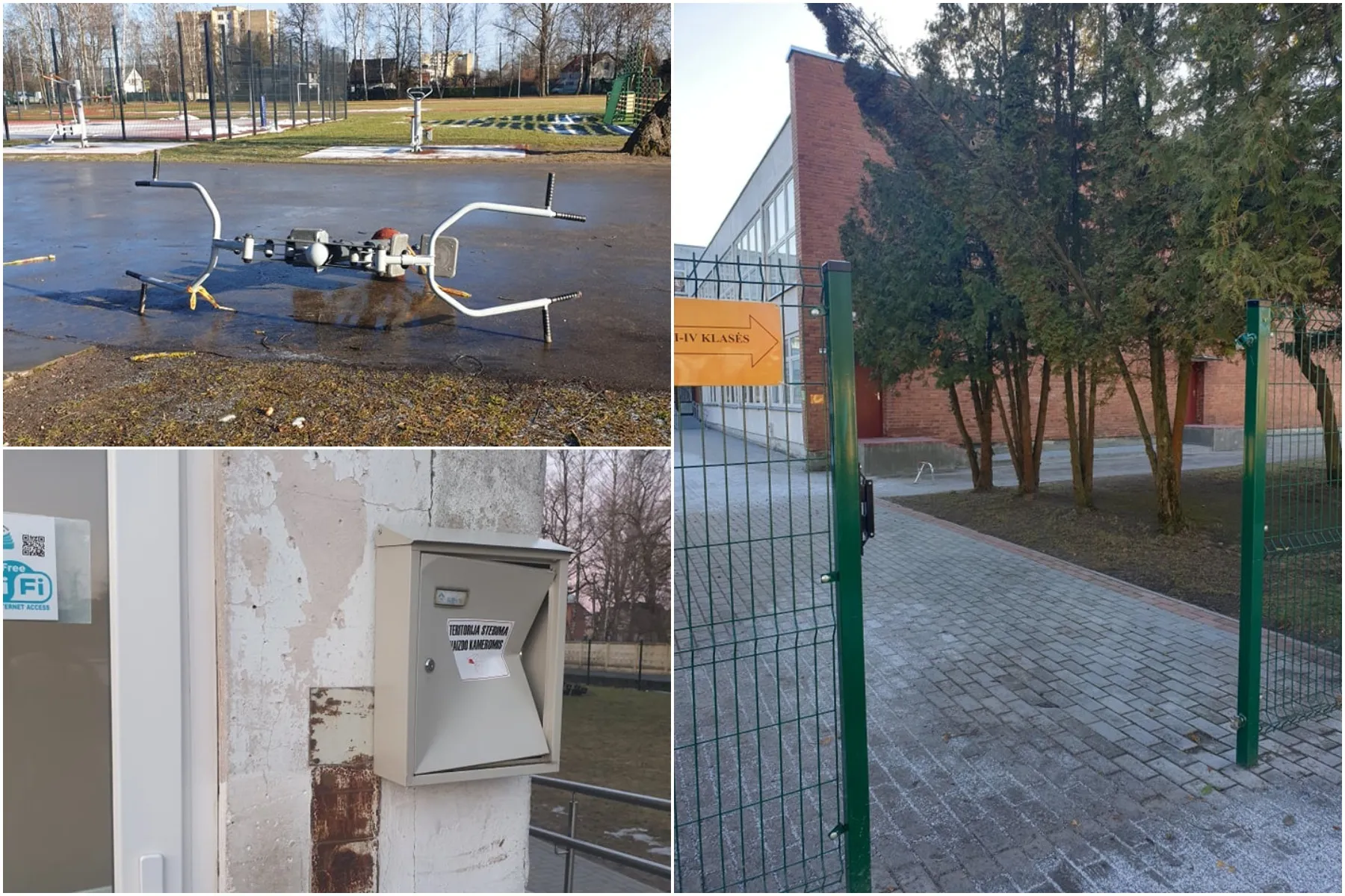 Suniokotas Palemono gimnazijos kiemas