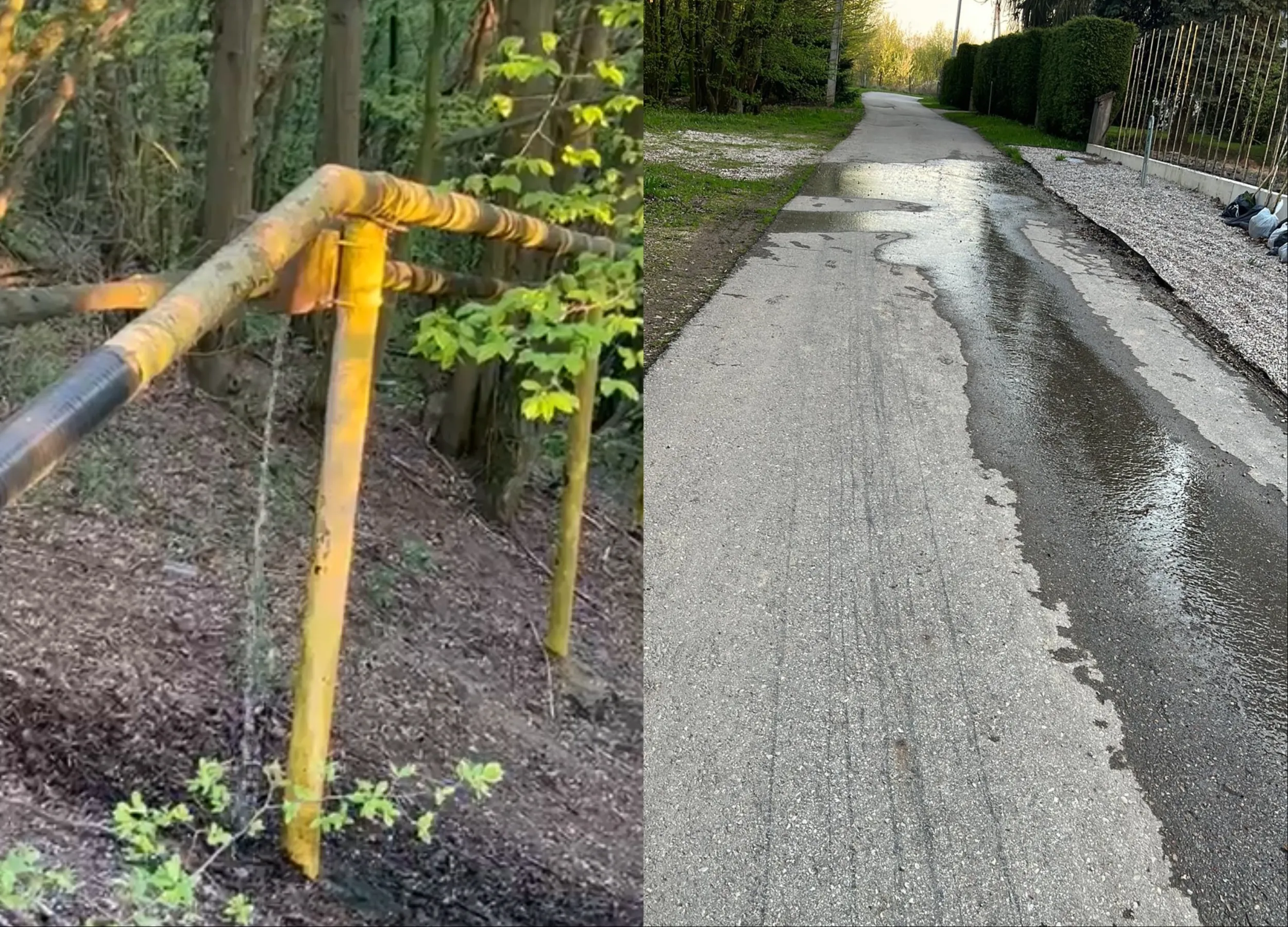 Bėga vanduo Lekėčių gatvėje