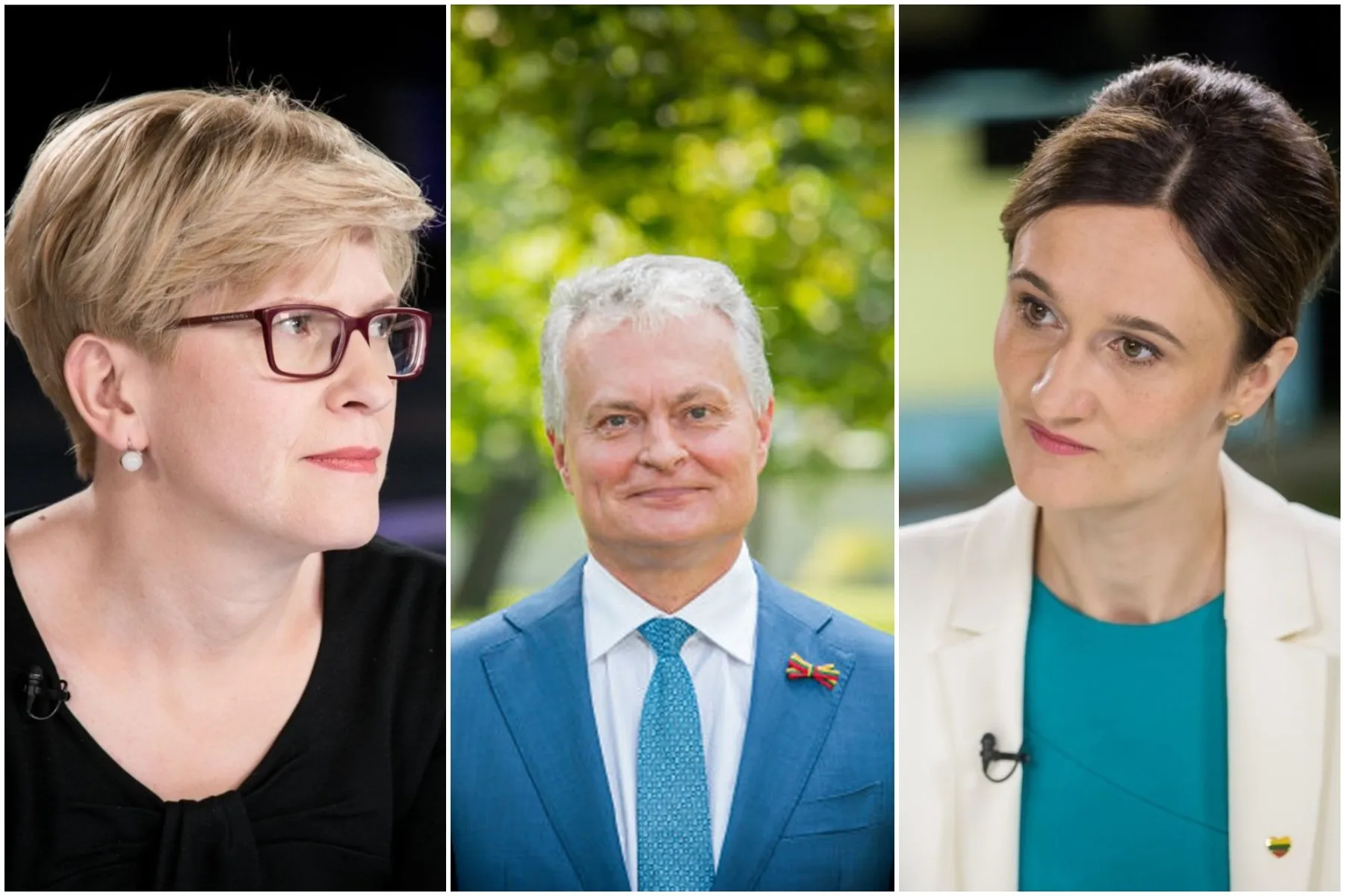 I. Šimonytė, G. Nausėda, V. Čmilytė-Nielsen