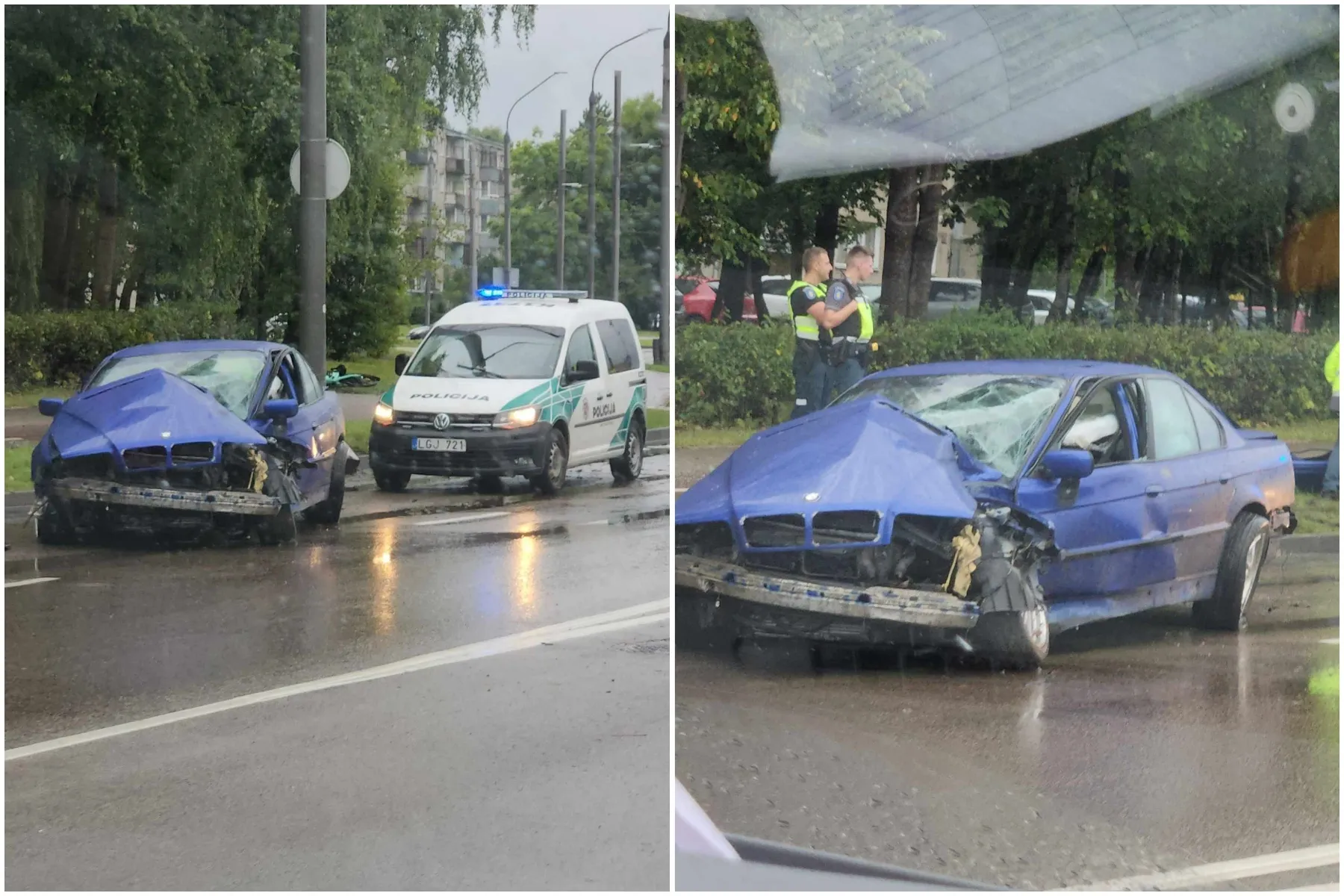 „BMW“ avarija Saulėtekio žiede