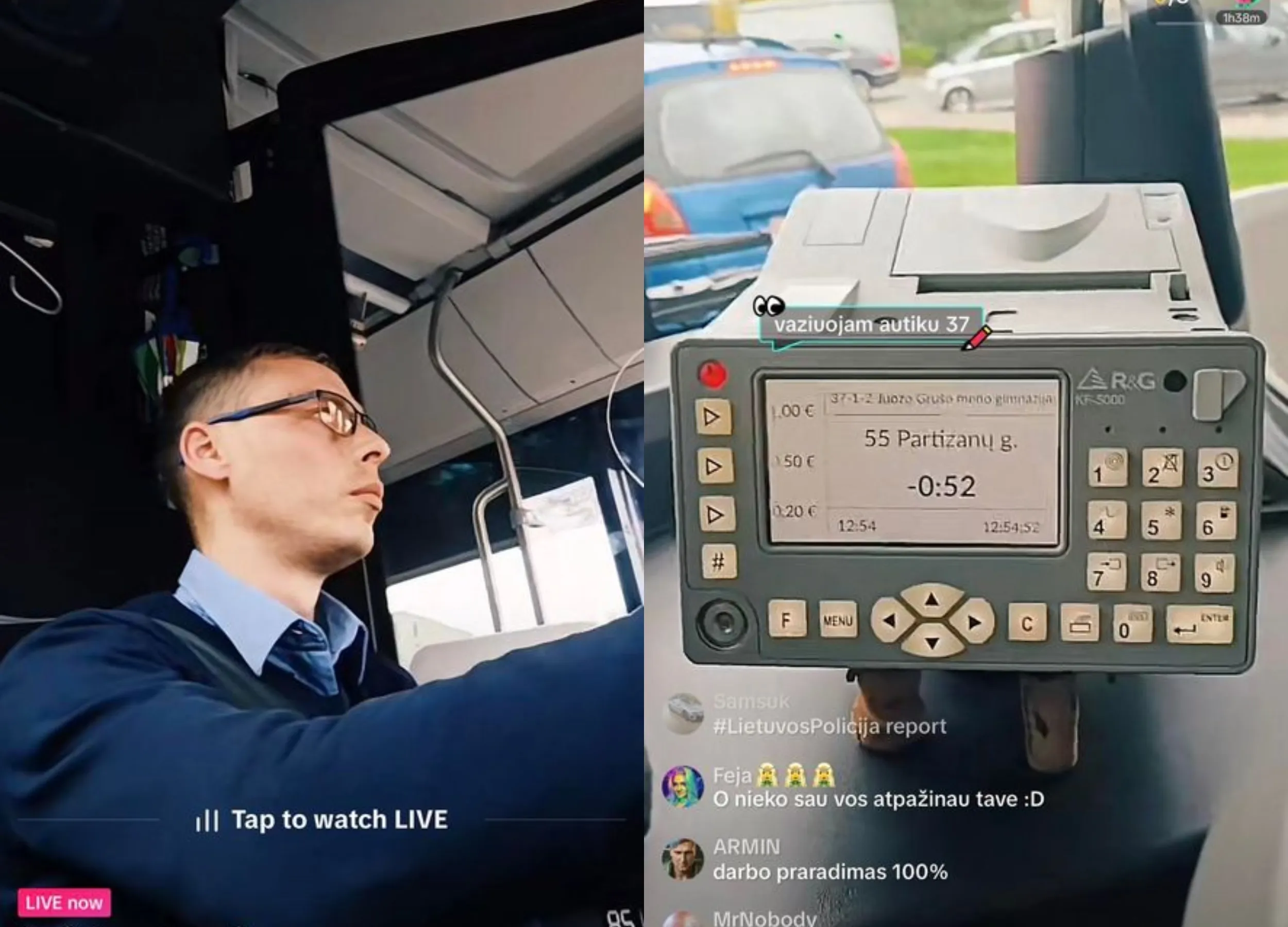 TikTok autobuso vairuotojas