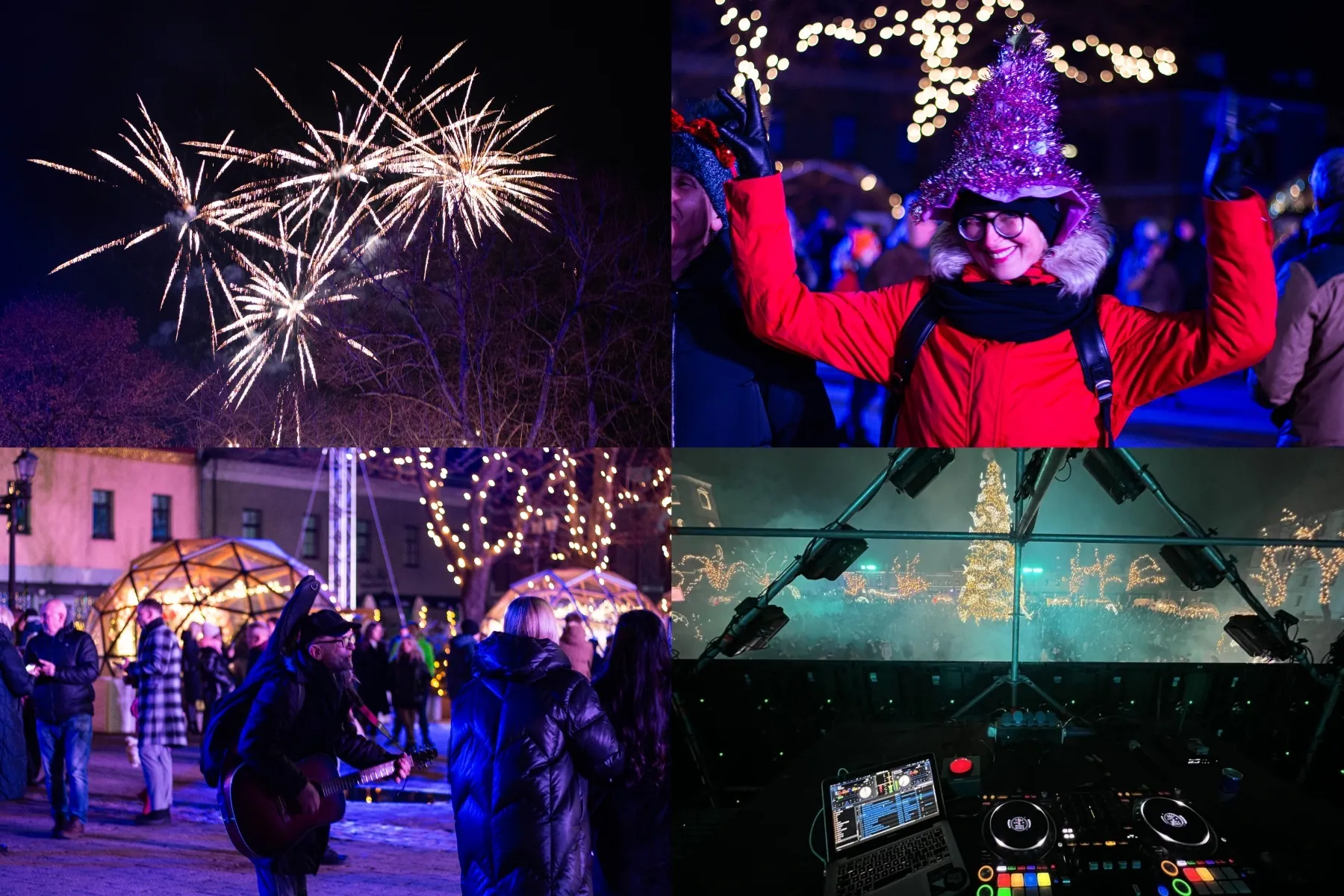 Be fejerverkų, bet skambiai: Kaunas sutiko Naujuosius 2024-uosius metus