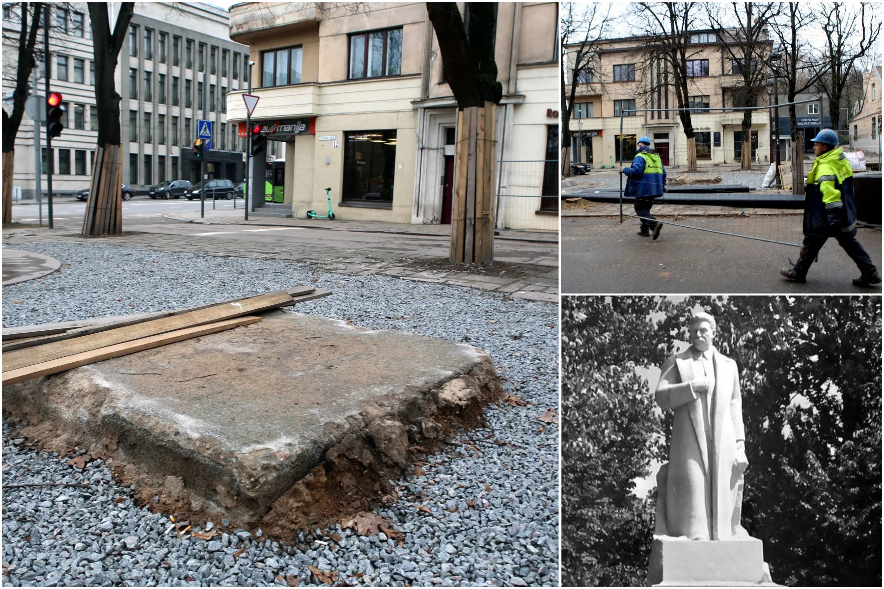 Laisvės alėjos rekonstrukcija, Stalino paminklas