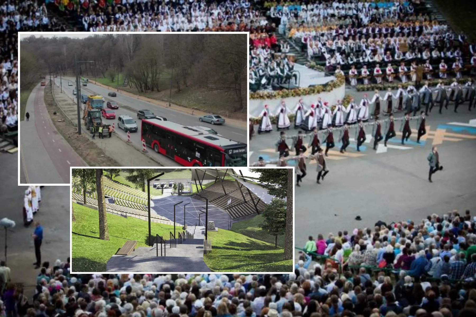Dainų šventė, darbai Tunelio gatvėje, Dainų slėnis, rekonstrukcija