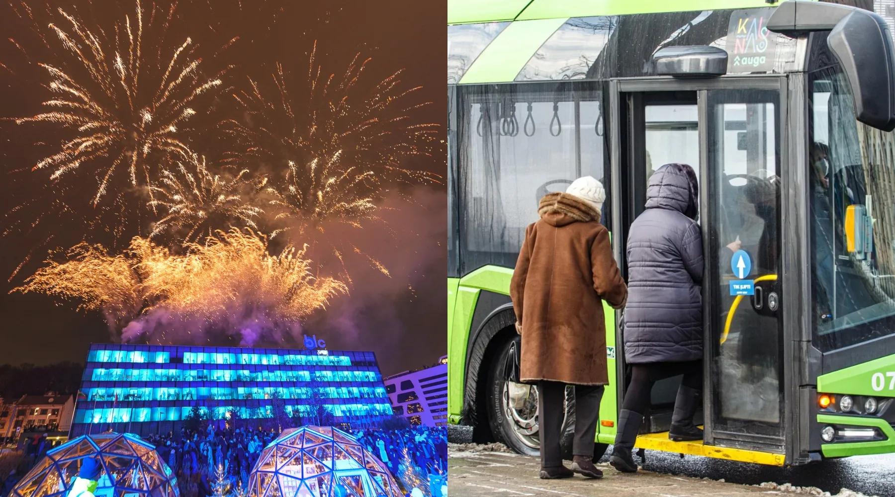 Kalėdinės eglės įžiebimas, Kauno autobusai („Kas vyksta Kaune fotomontažas)