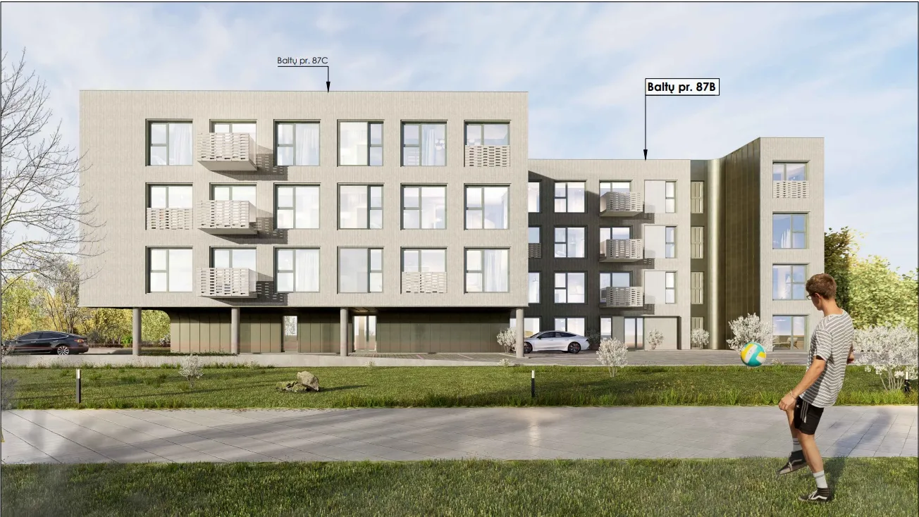 Baltų pr. 87B ir 87C planuojami daugiabučiai (statytojų vizualizacija)