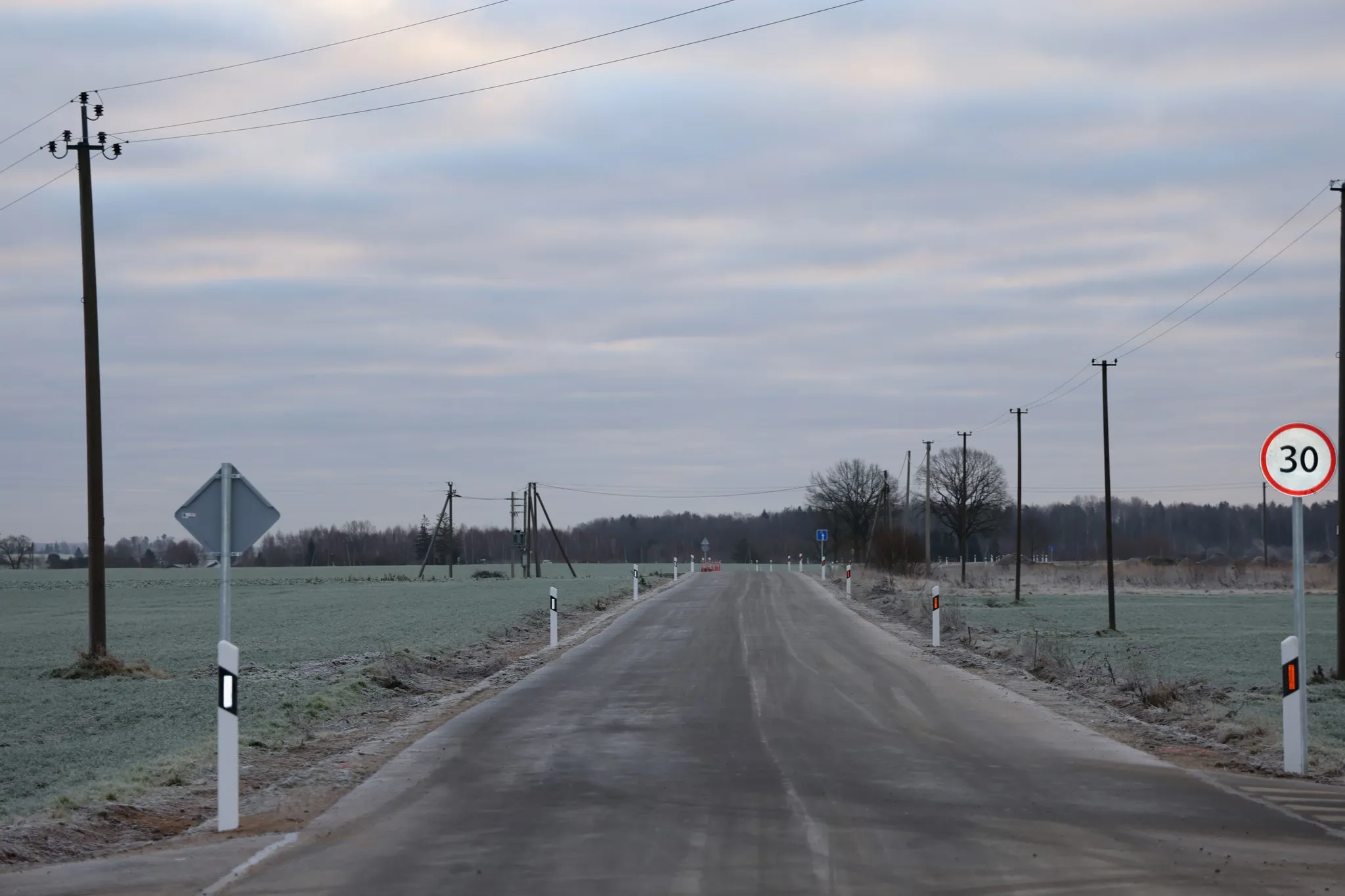 Rokų poligonas, kelio remontas / KRS nuotr.
