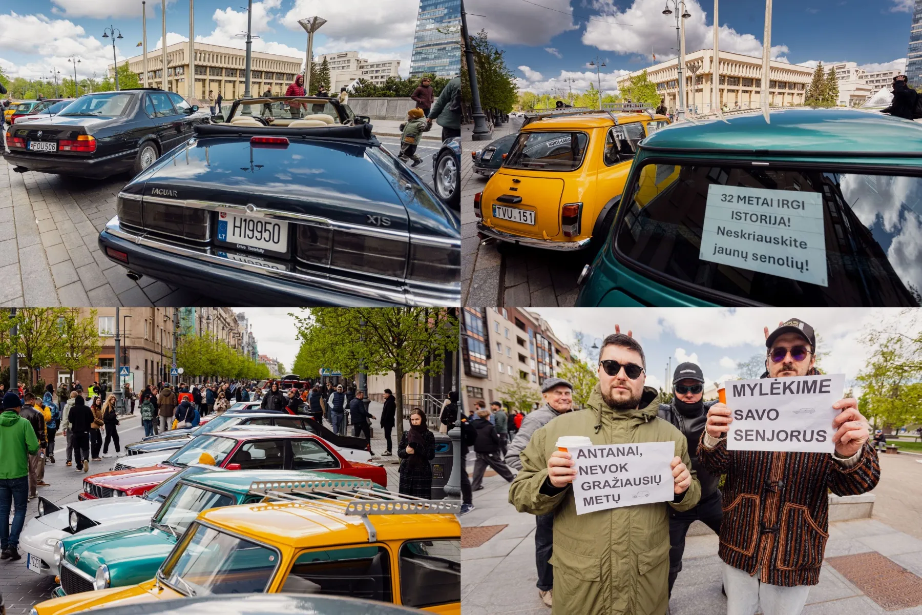Protestas prieš siūlymą ilginti istorinių automobilių amžių / S. Lisausko, BNS nuotr.