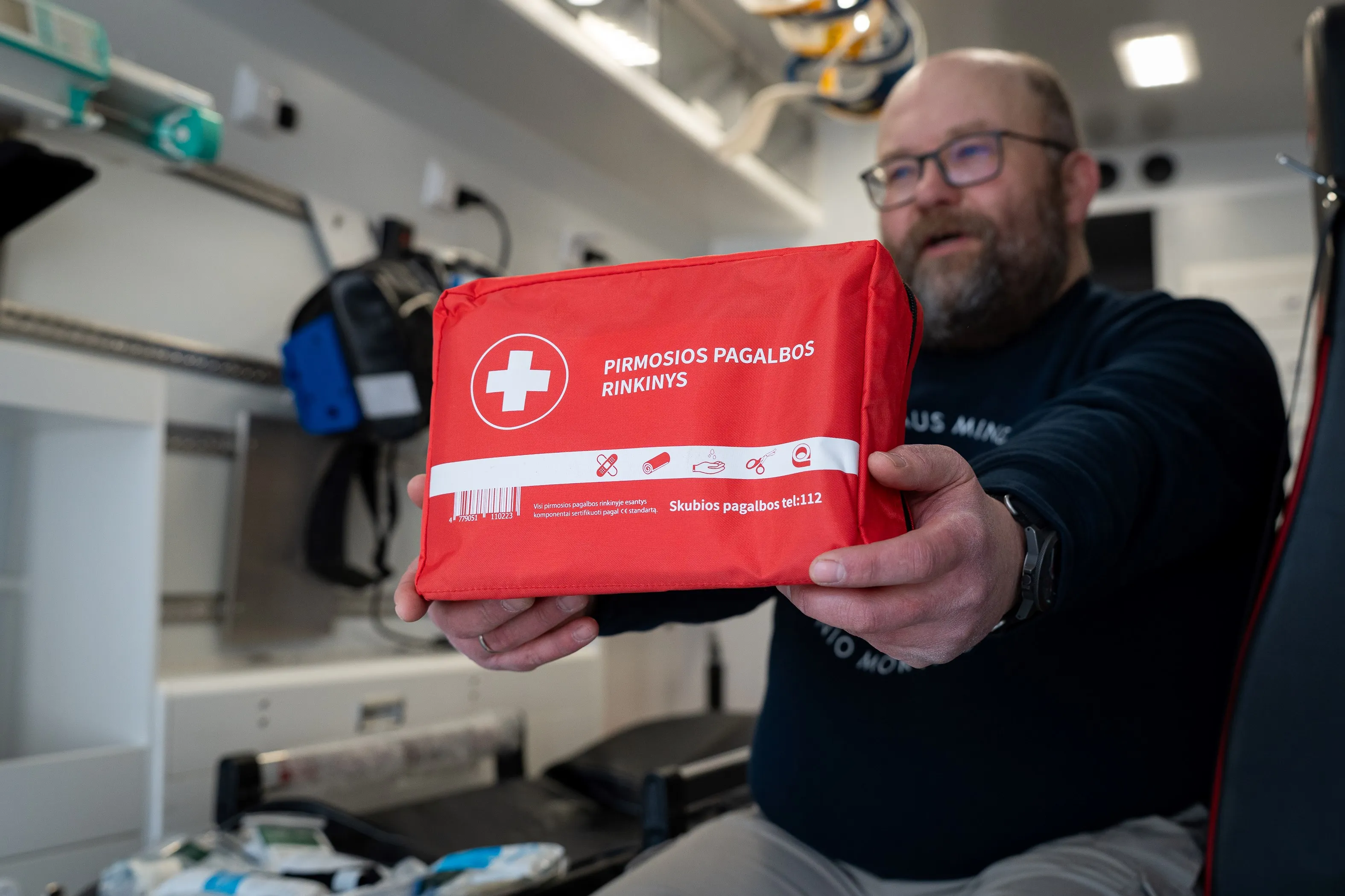 Pirmosios pagalbos rinkinys / Karaliaus Mindaugo PMC nuotr.
