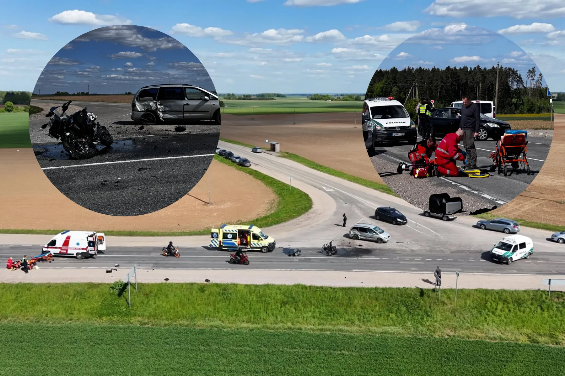 Avarija Kaunas-Prienai kelyje / Kas vyksta nuotr.