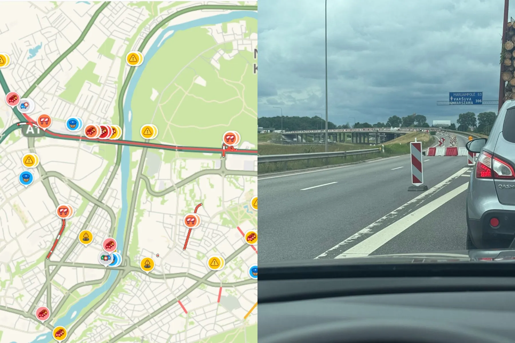 Sargėnų viadukas / Waze / Skaitytojo nuotr.