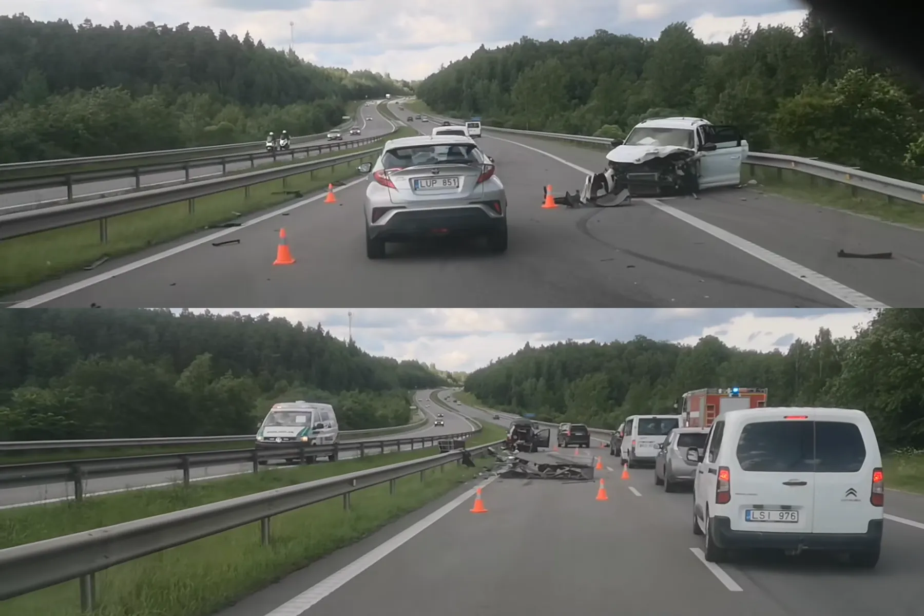 Avarija kelyje link Jonavos / Skaitytojų nuotr.