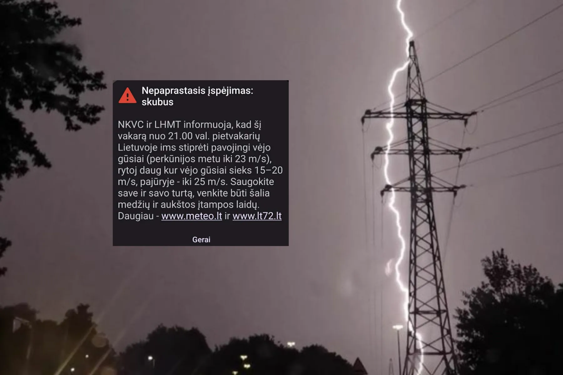 Perspėjimas gyventojams: ims stiprėti pavojingi vėjo gūsiai / Kas vyksta Kaune koliažas