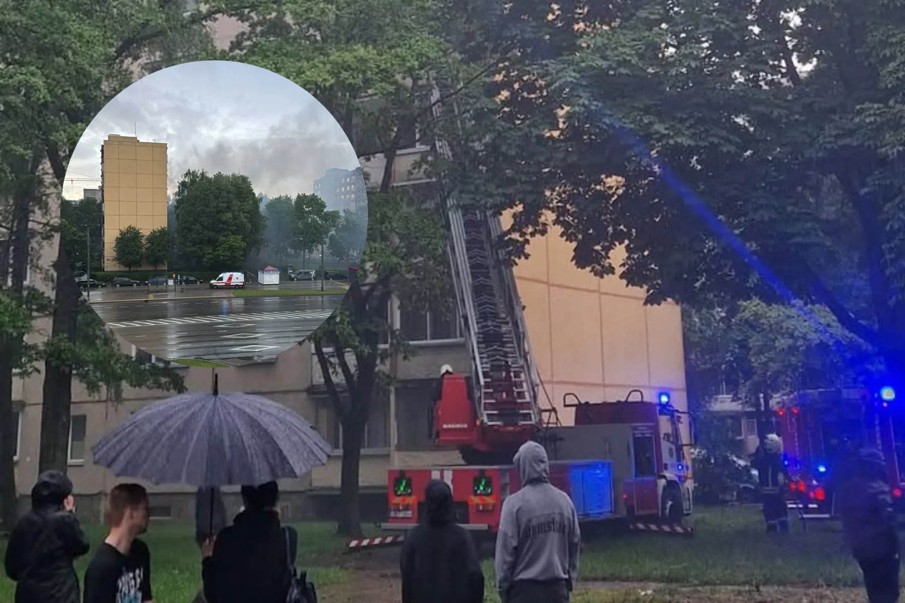 Tarnybų sujudimas Dainavoje: degė daugiabutis