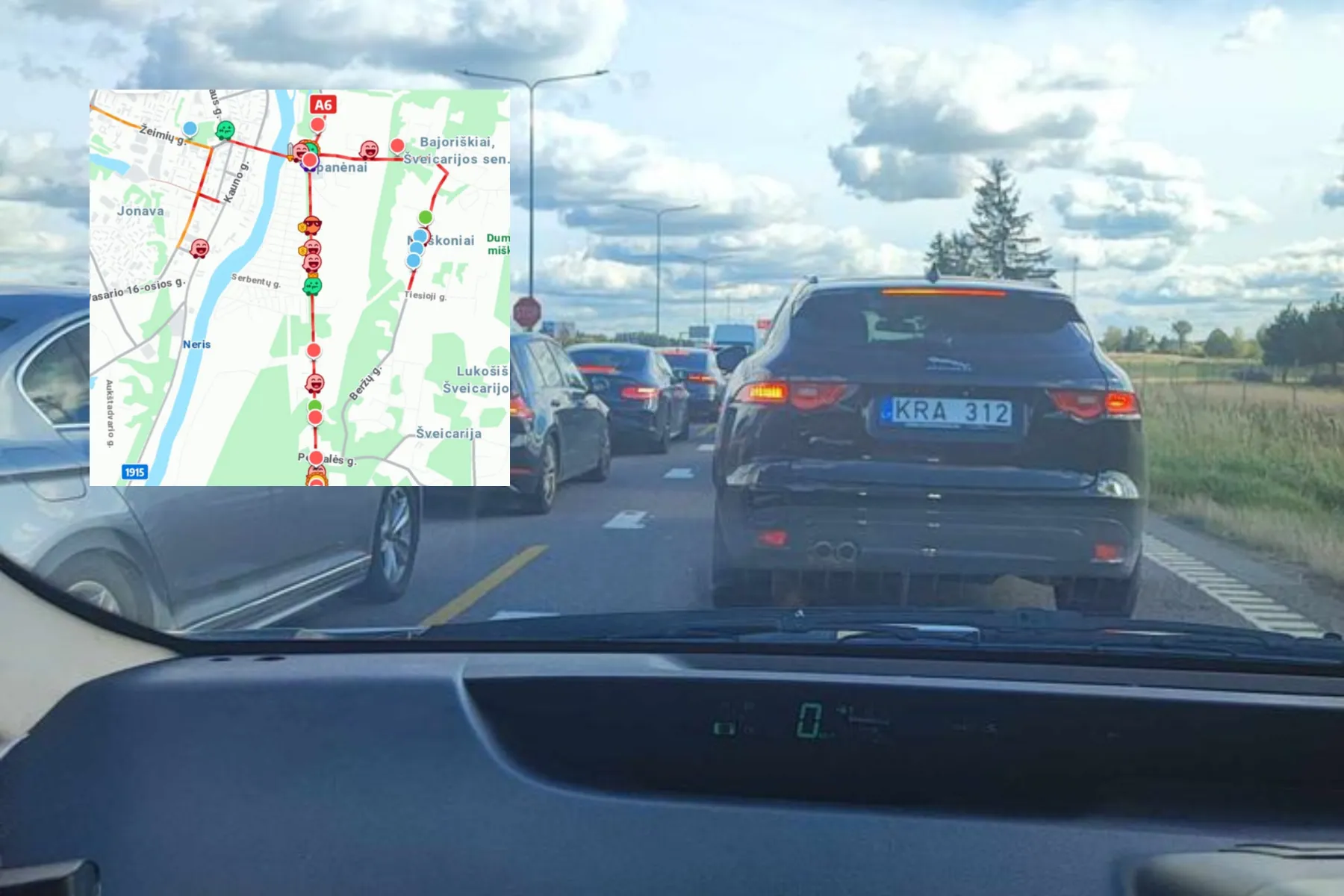 Spūstys kelyje į Jonavą / Asociatyvi skaitytojų nuotr.