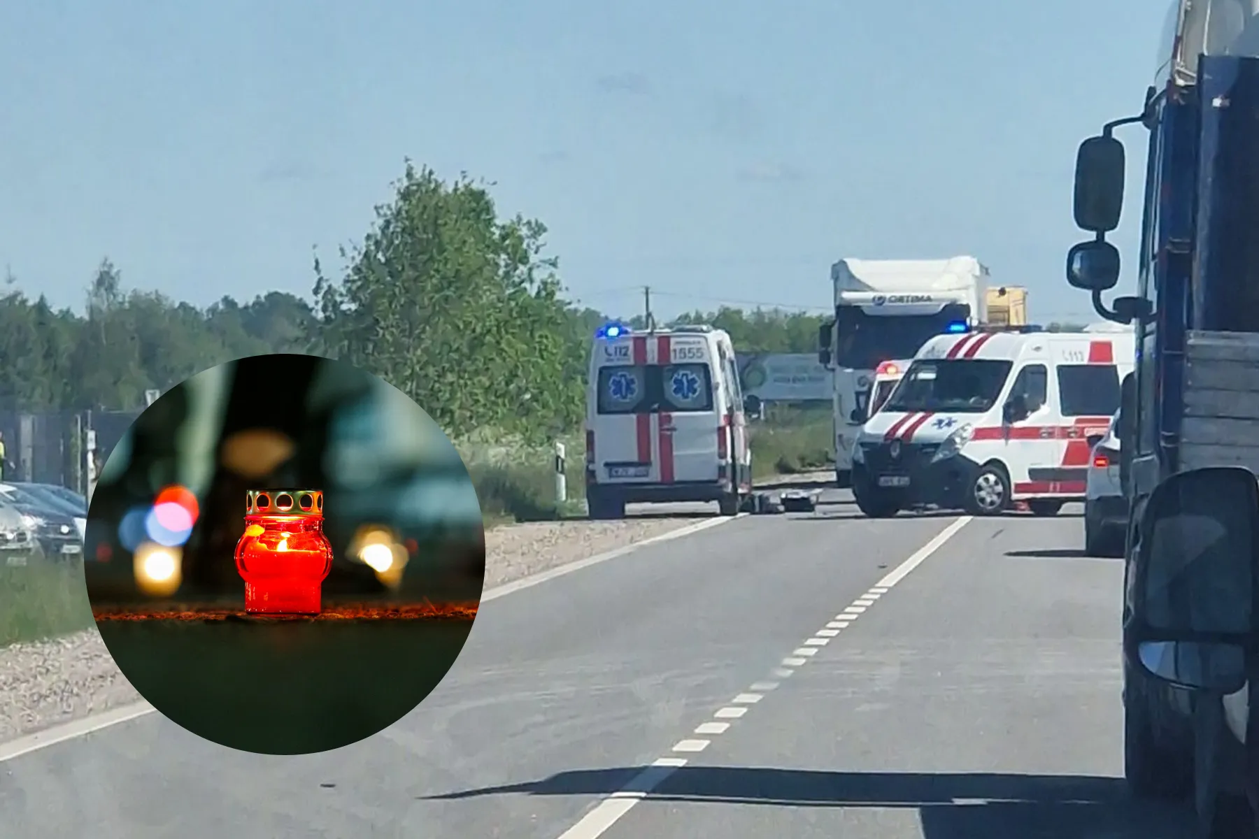 Avarija Rokų pl, žvakė