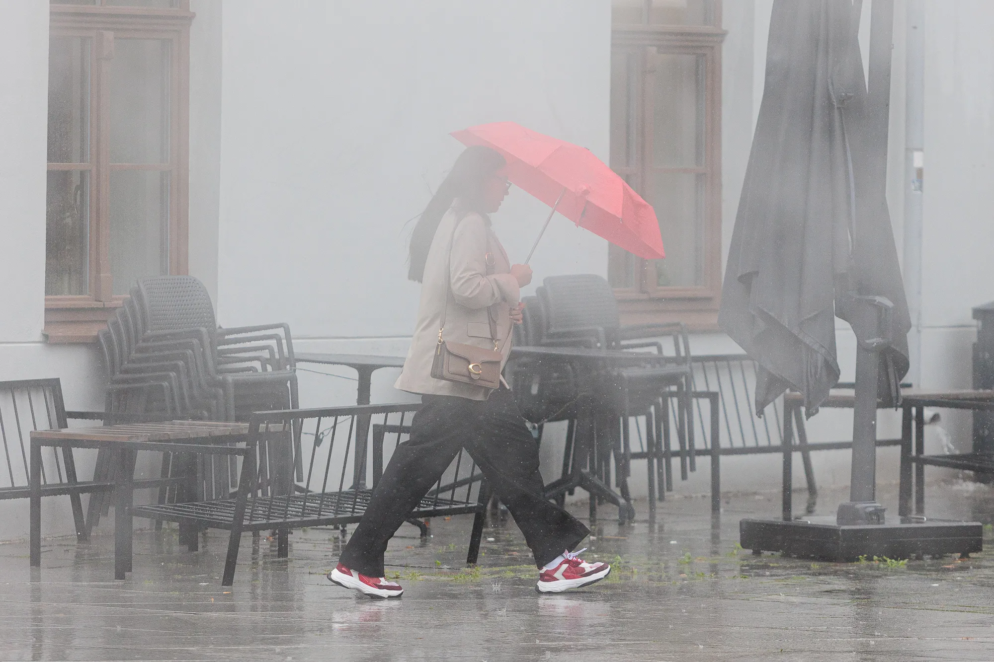 Lietus, skėčiai / R. Tenio nuotr.