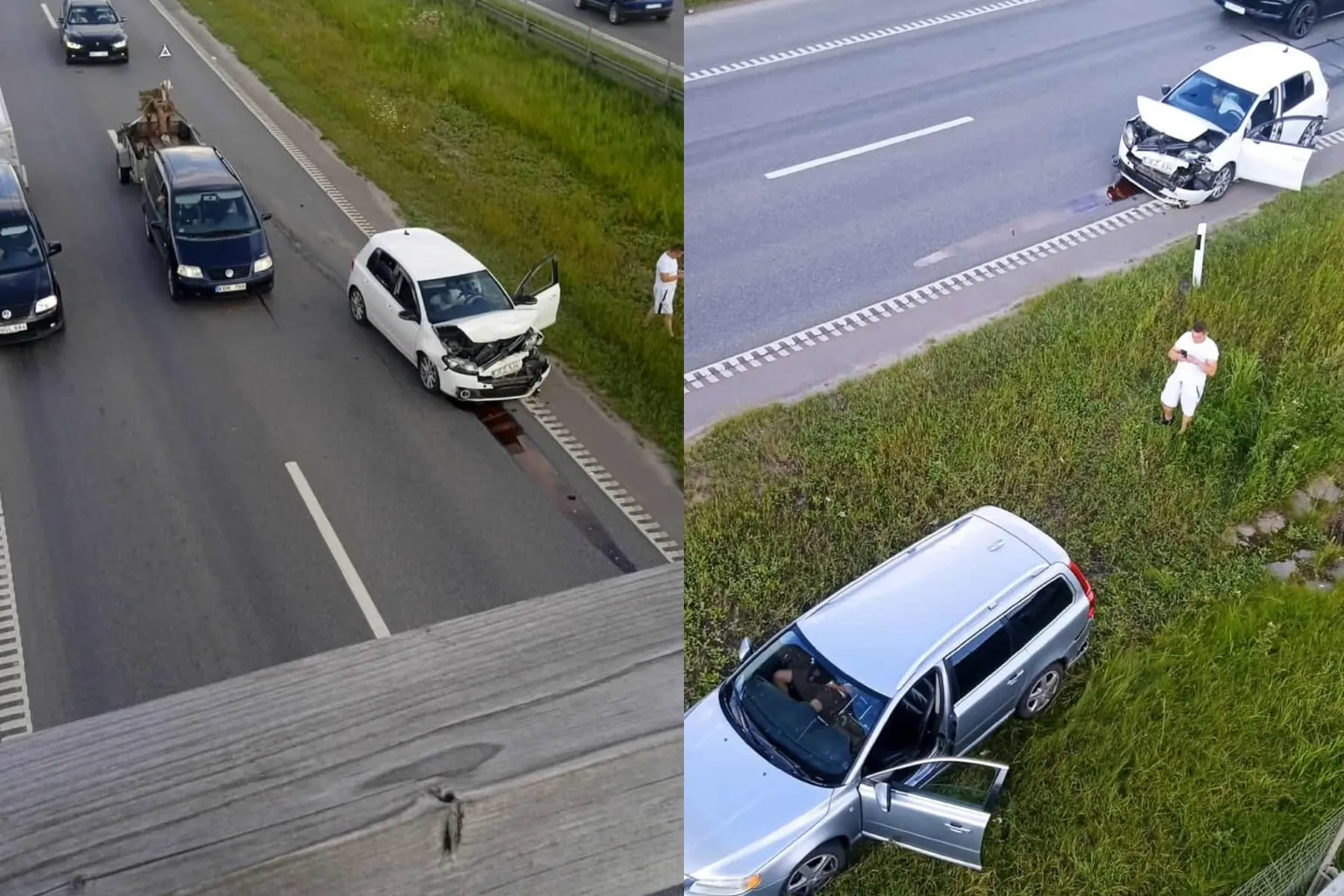 Avarija A1 kelyje / Skaitytojų nuotr.