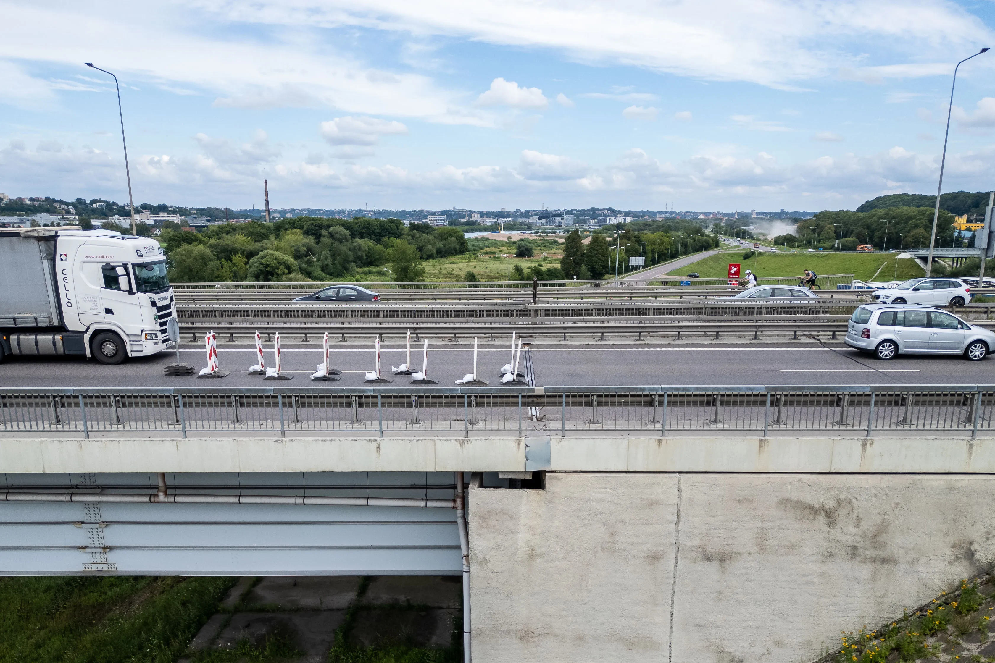 Incidentas ties Lampėdžių tiltu / E. Ovčarenko, BNS nuotr.