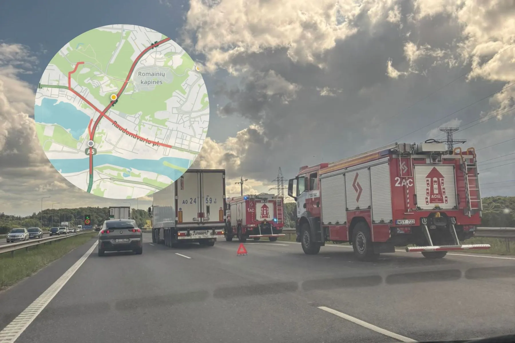 Spūstis aplinkkelyje / Kas vyksta skaitytojų nuotr.