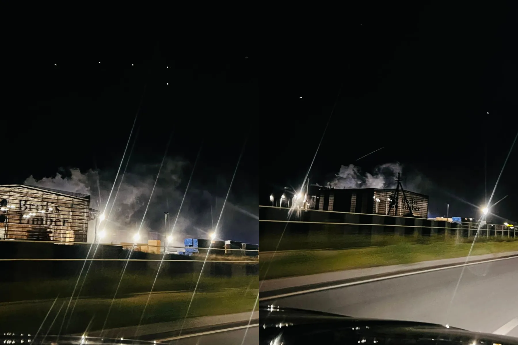 Gaisras medžio perdirbimo įmonėje / Grupės „Ramučių gyventojai“ nuotr.