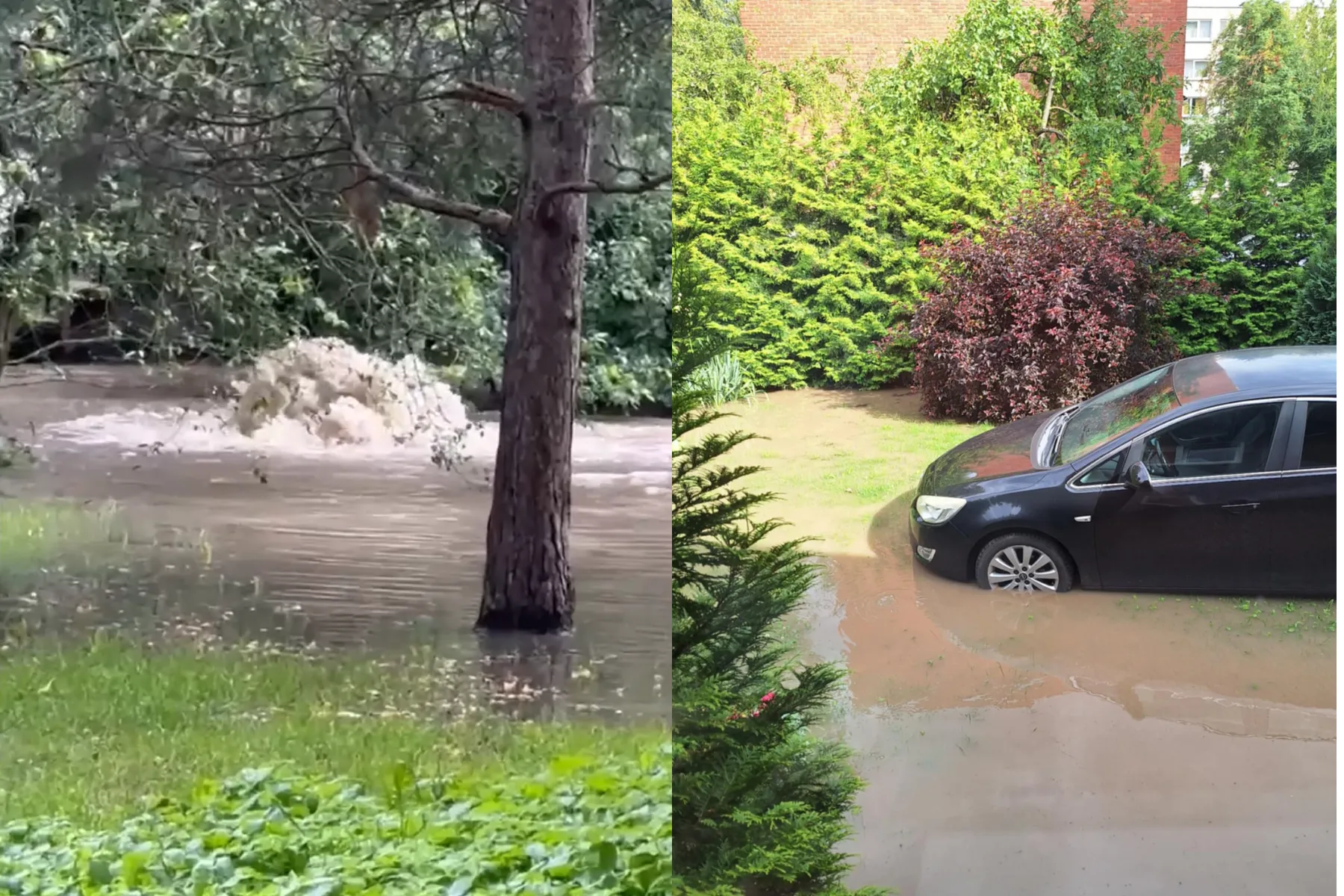 Po liūčių skęstantys Petrašiūnai / Skaitytojų nuotr.
