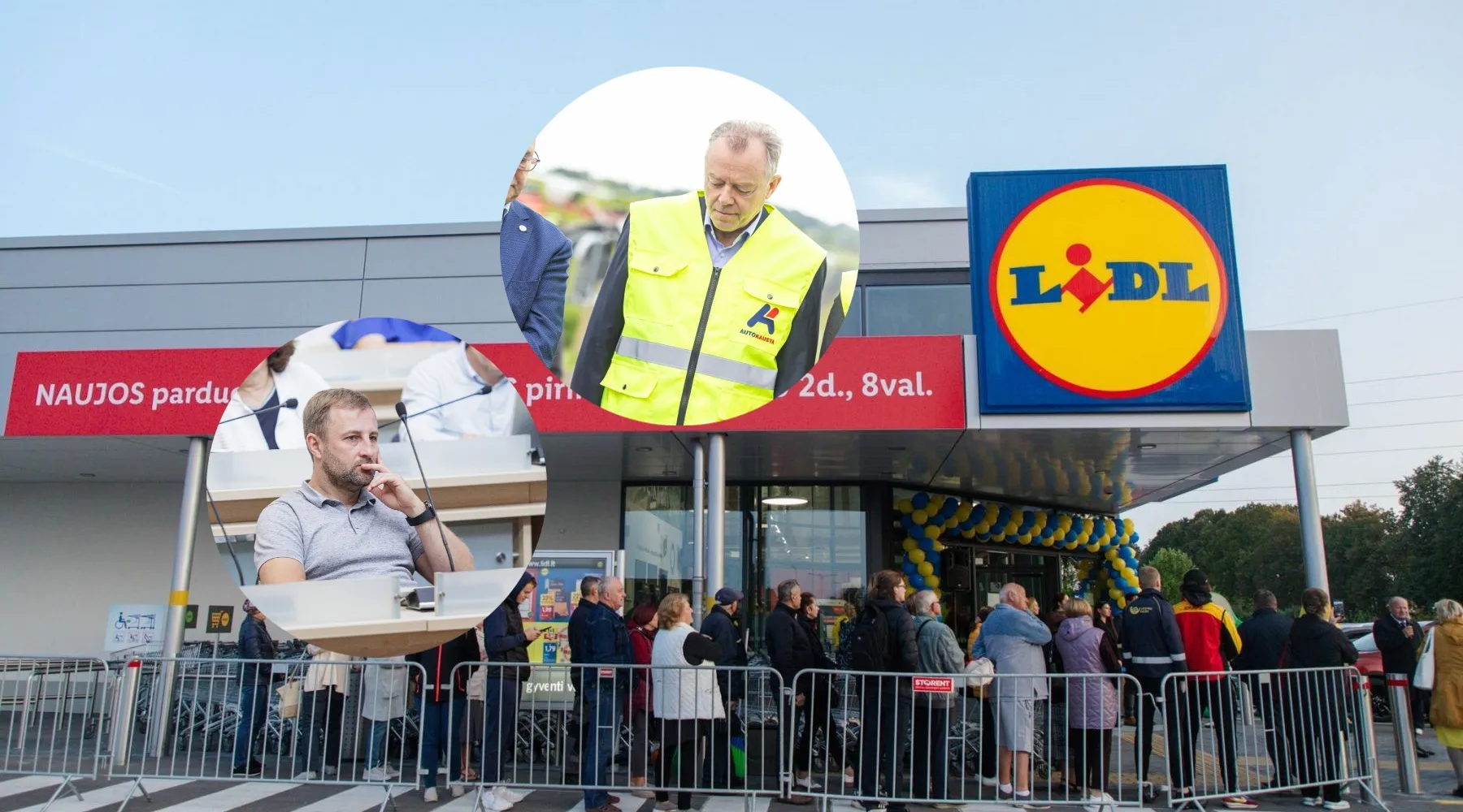 „Lidl“ parduotuvės atidarymas, Š. Matijošaitis, J. Kriaučiūnas („Kas vyksta Kaune“ fotomontažas)