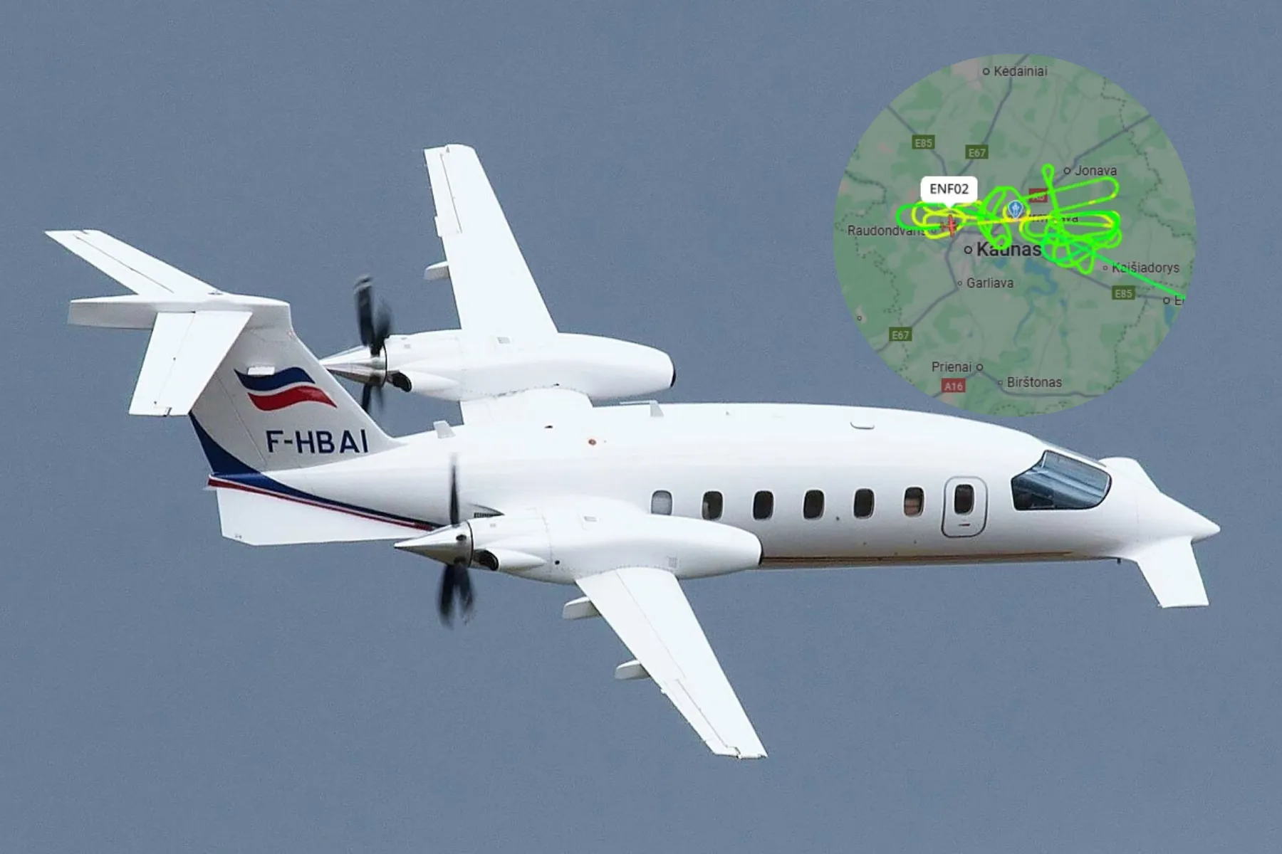 Asociatyvi / „Piaggio P.180 Avanti“ orlaivis, Wikipedia ir flightradar24.com nuotr.