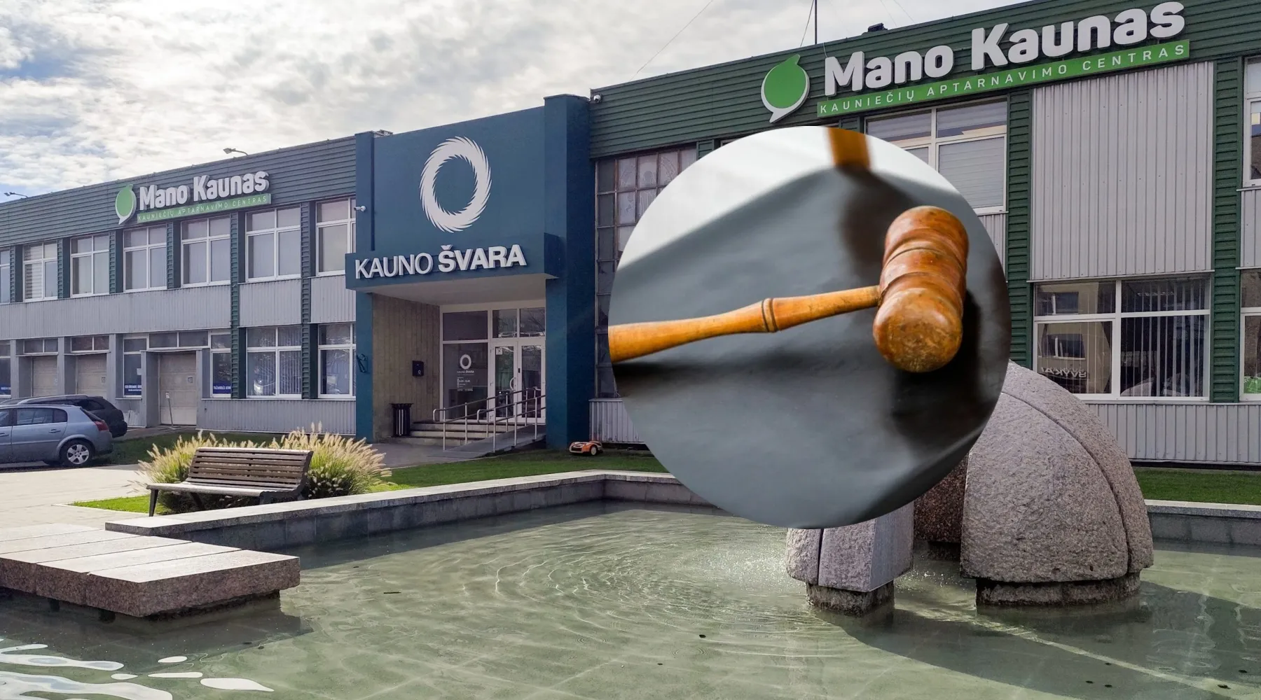 „Kauno švara“, teisėjo plaktukas/„Kas vyksta Kaune“ fotomontažas