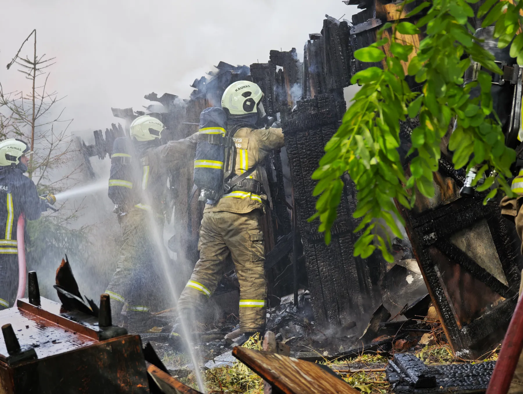 Gaisras Gimnazijos gatvėje / R. Tenio nuotr.