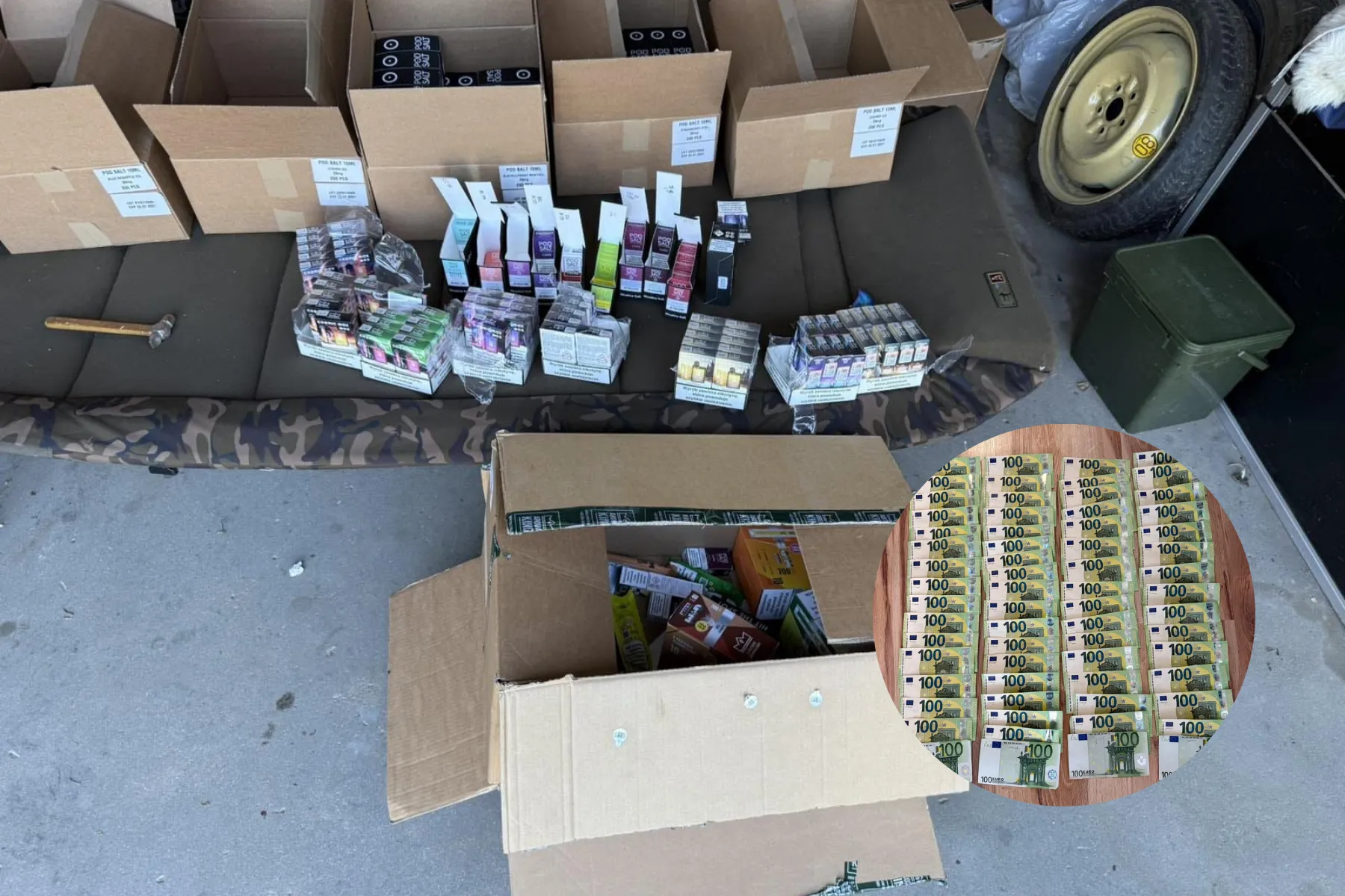 Sulaikyti elektroninių cigarečių skysčiai / Kauno AVPK nuotr.