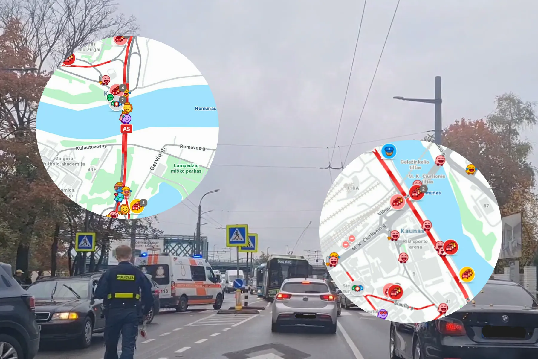 Miestą sukaustė avarijos / Skaitytojų nuotr.