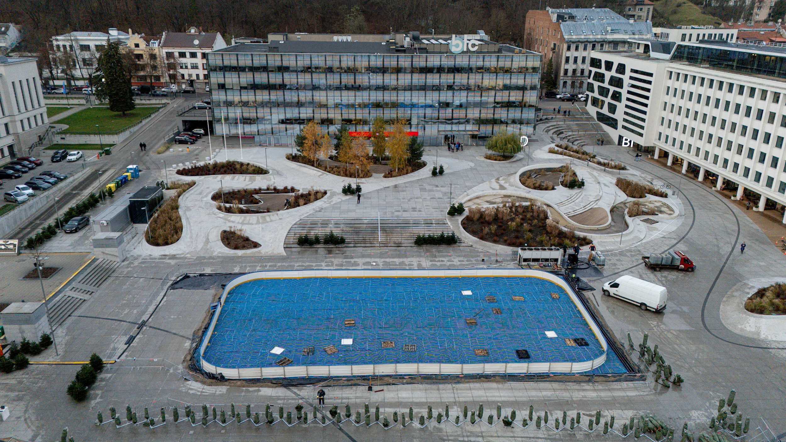 Statoma čiuožykla Vienybės aikštėje / R. Tenio nuotr.