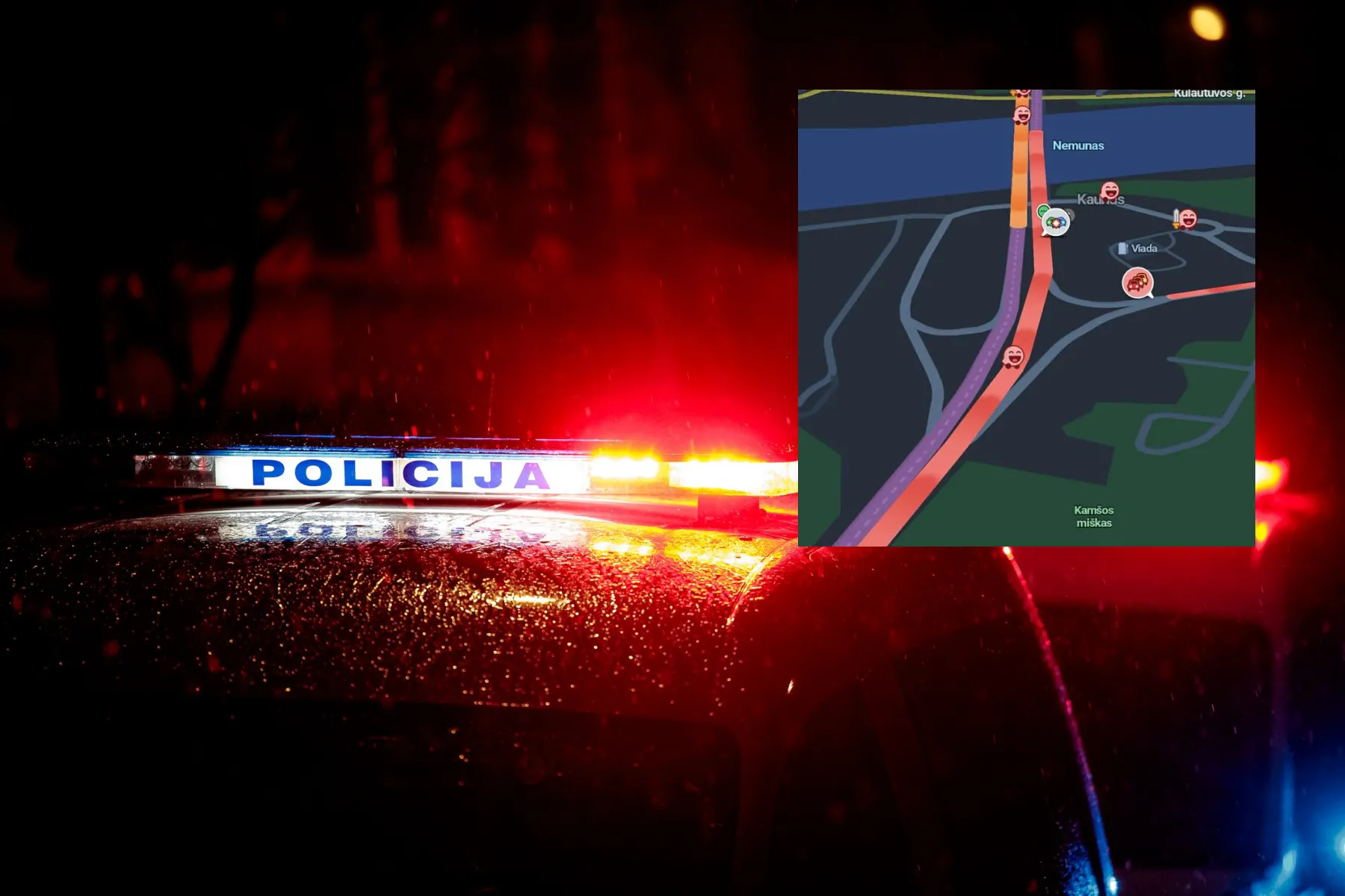 Asociatyvi / WAZE programėlės nuotr / J. Elinsko / ELTA nuotr.