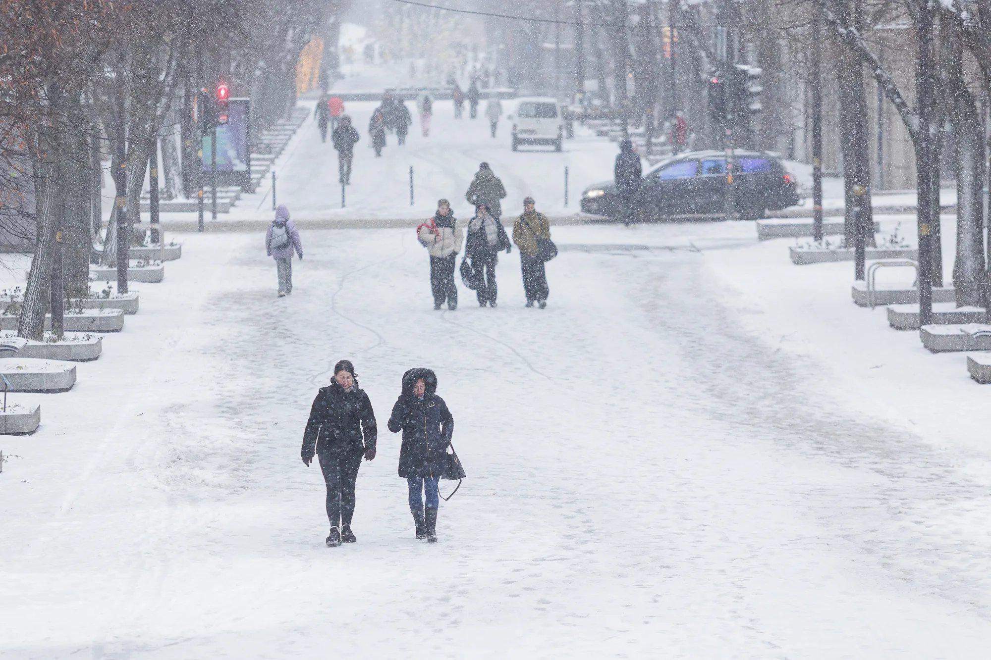 Žiemiškas oras Kaune / R. Tenio nuotr.