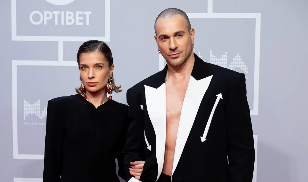 V. Valiukevičius su mylimąja / A. Ufartas / Delfi nuotr.