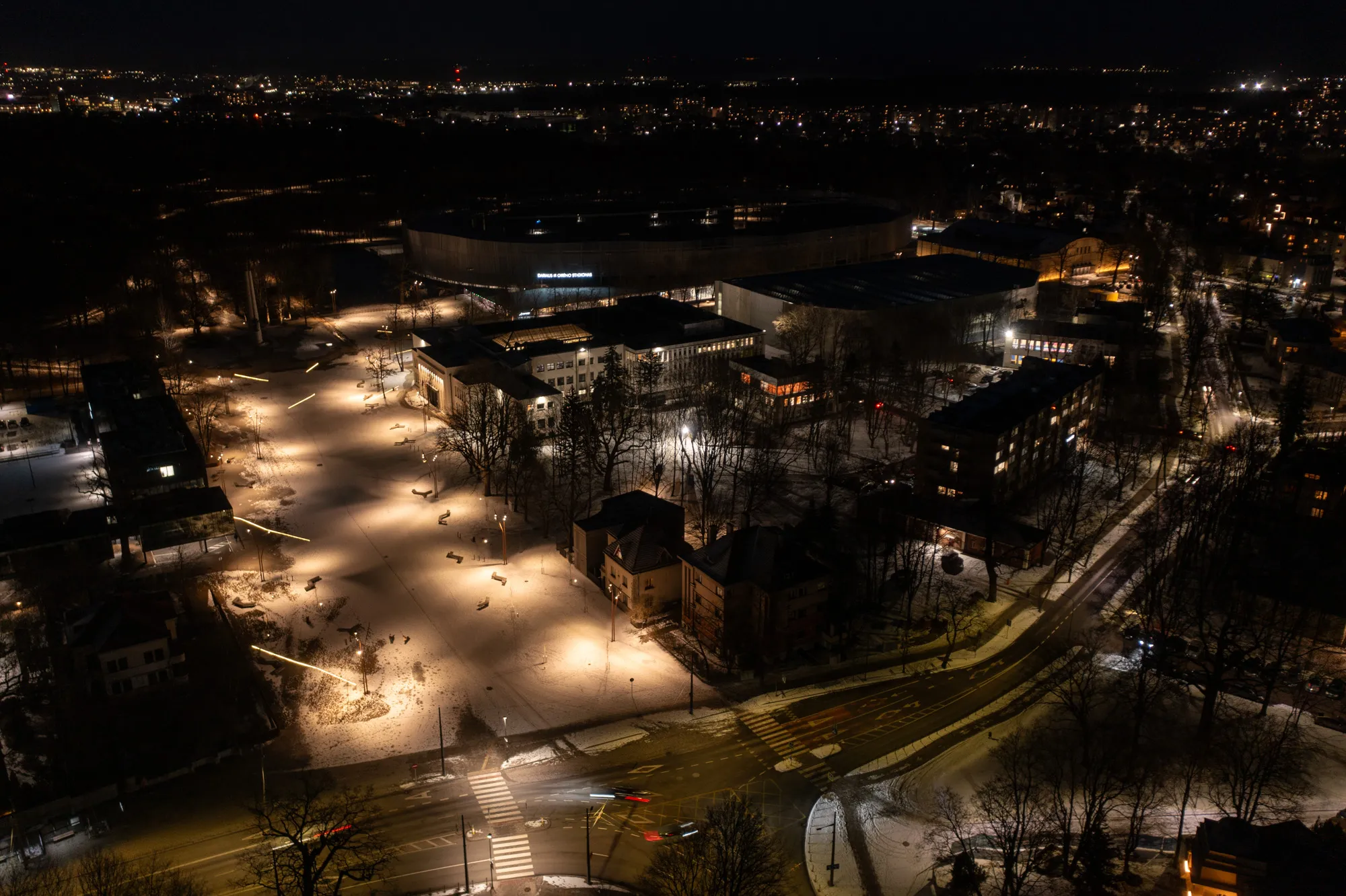 Sugedęs LED apšvietimas Sporto g. / Kas vyksta Kaune nuotr.