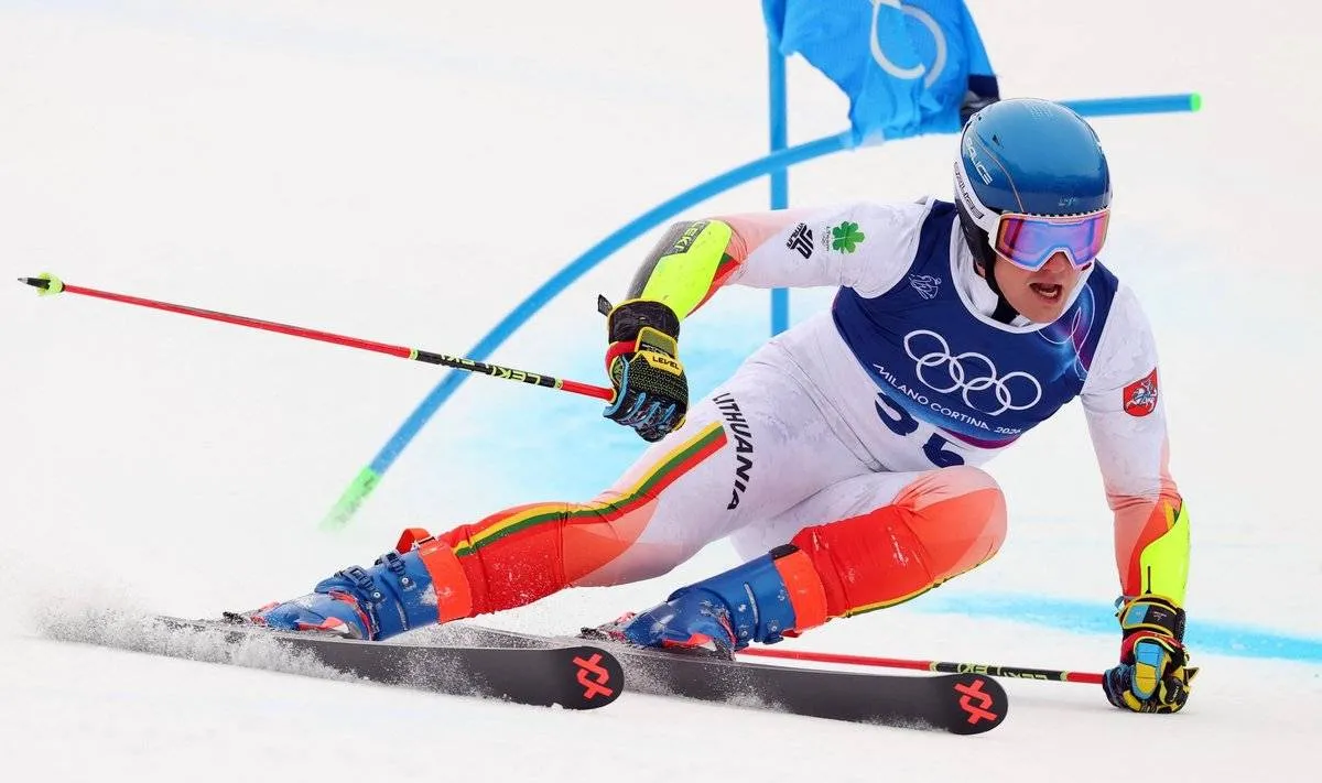 Andrejus Drukarovas dalyvauja olimpinėje didžiojo slalomo rungtyje / D. BALIBOUSE, REUTERS nuotr.