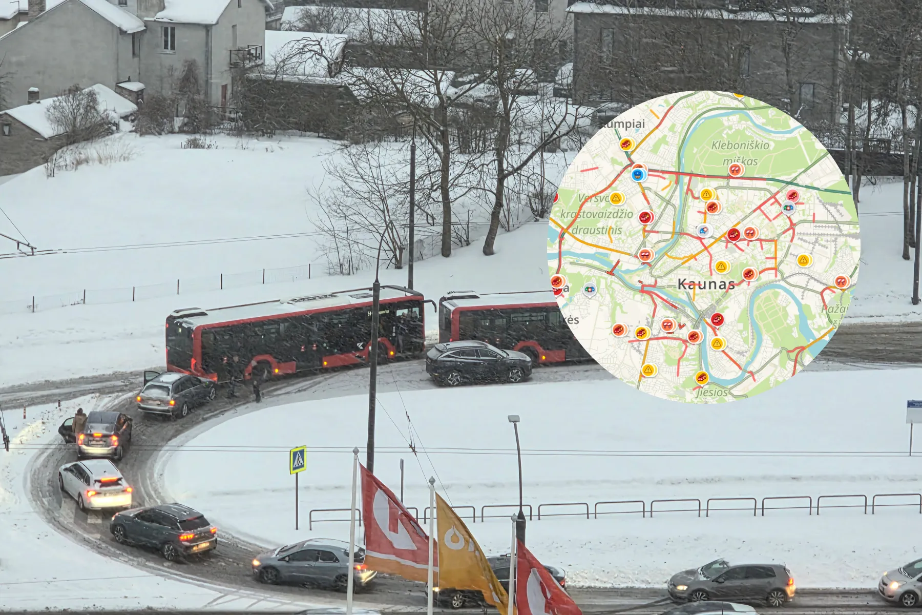 Avarija Nuokalnės g. / Skaitytojo ir Waze nuotr.