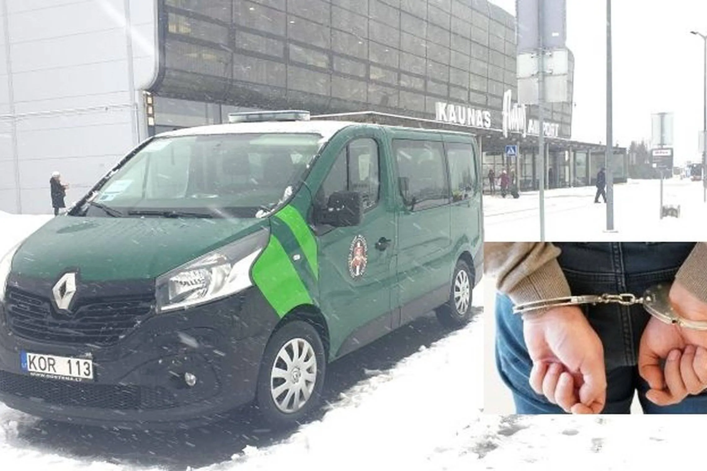 Kauno oro uoste sulaikytas recidyvistas, ieškomas dėl neatliktos laisvės atėmimo bausmės / VSAT nuotr.