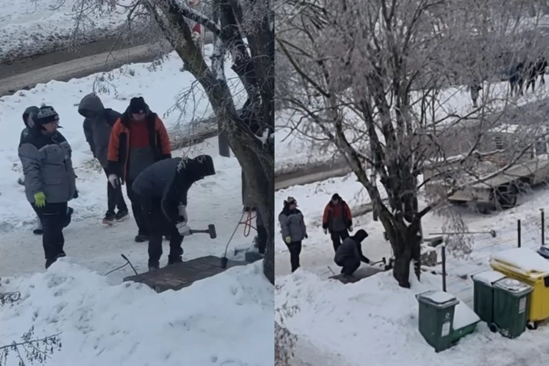 Per šalčius dirbantys darbuotojai / Skaitytojų nuotr.