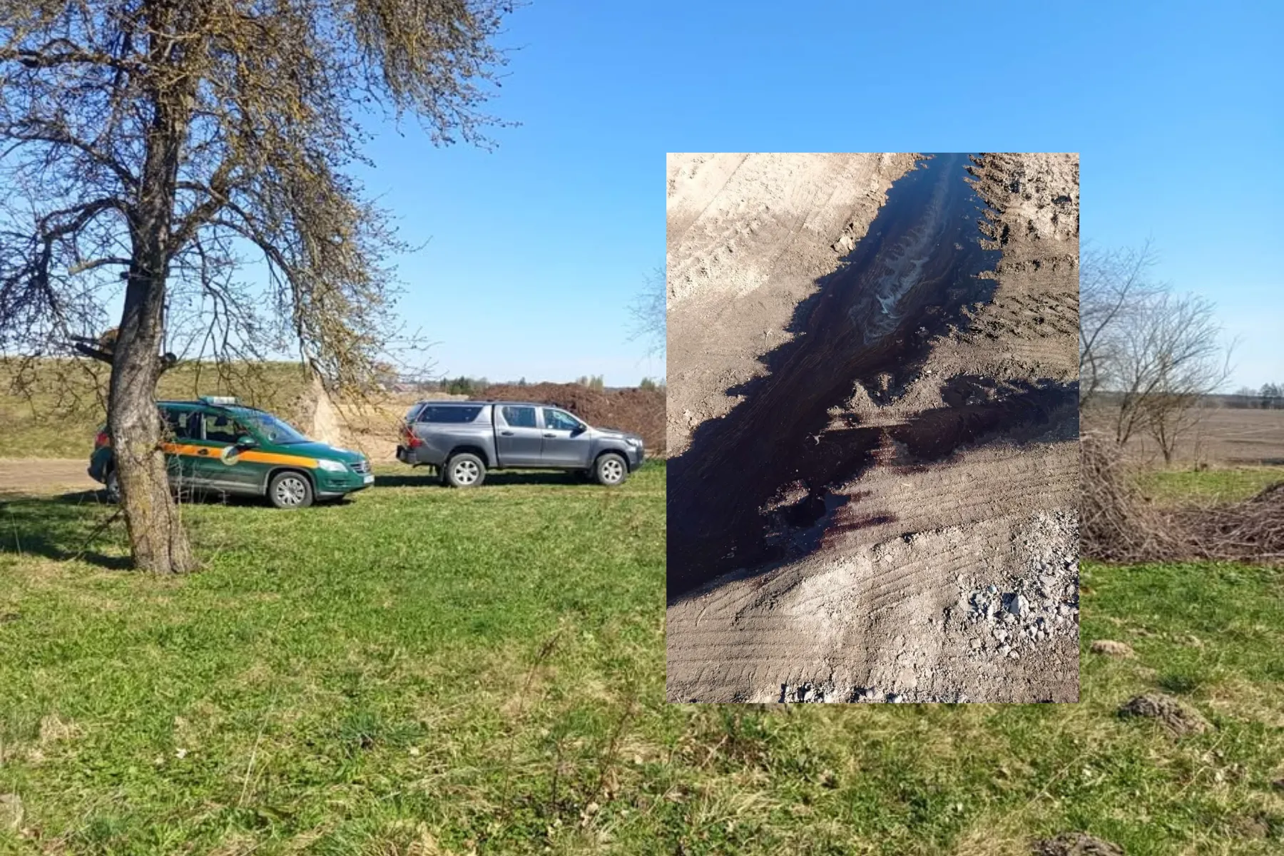 Juoda masė, gyventojo aptikta prie šulinio / Skaitytojų nuotr.